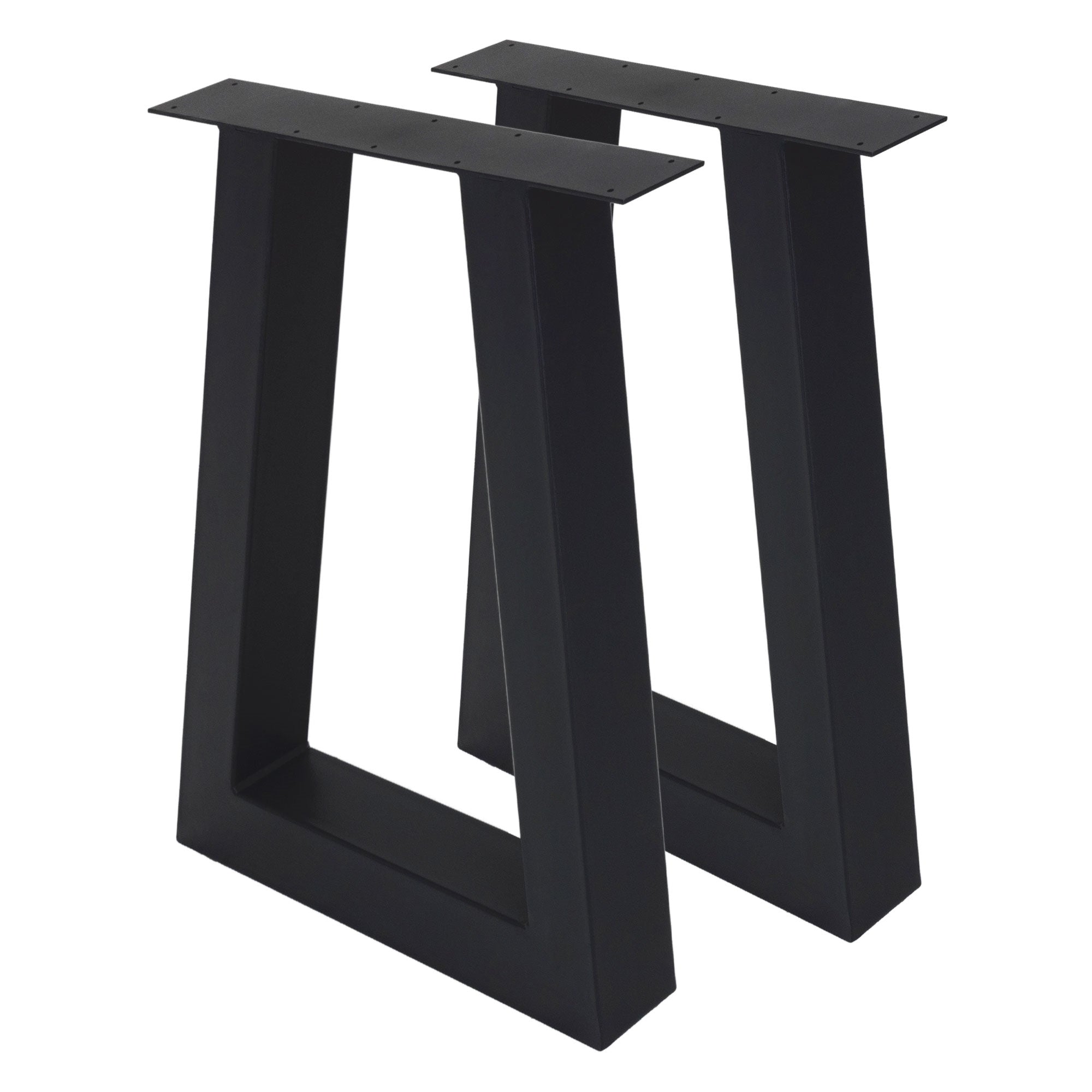Zwei schwarze Tischbeine in rechteckiger Form.