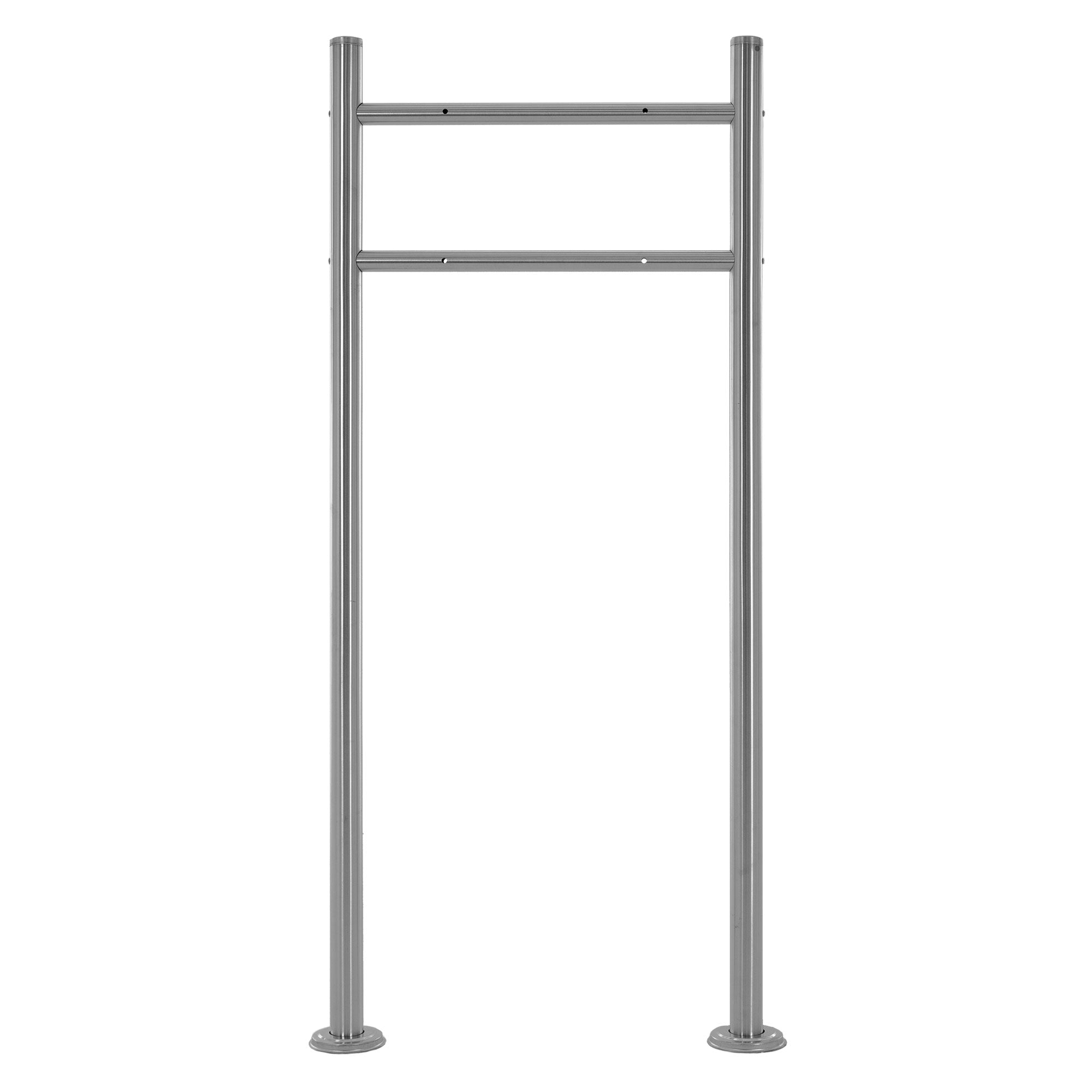 Straight mailbox stand made of metal, without additional elements.