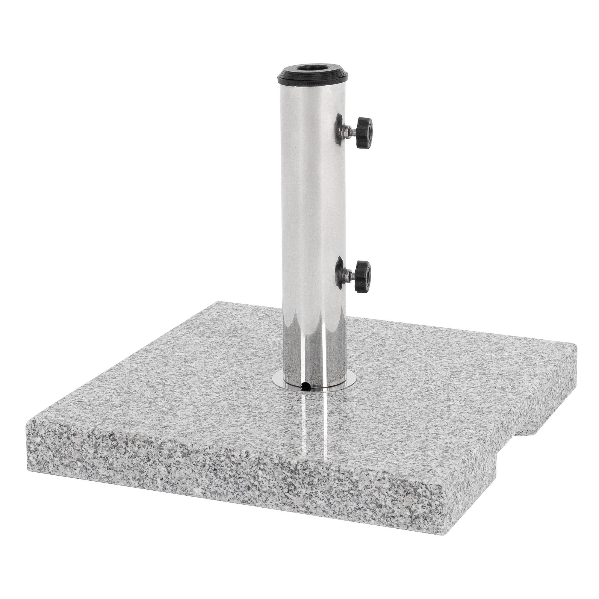 Pied en granit avec un tube en métal pour la stabilité.