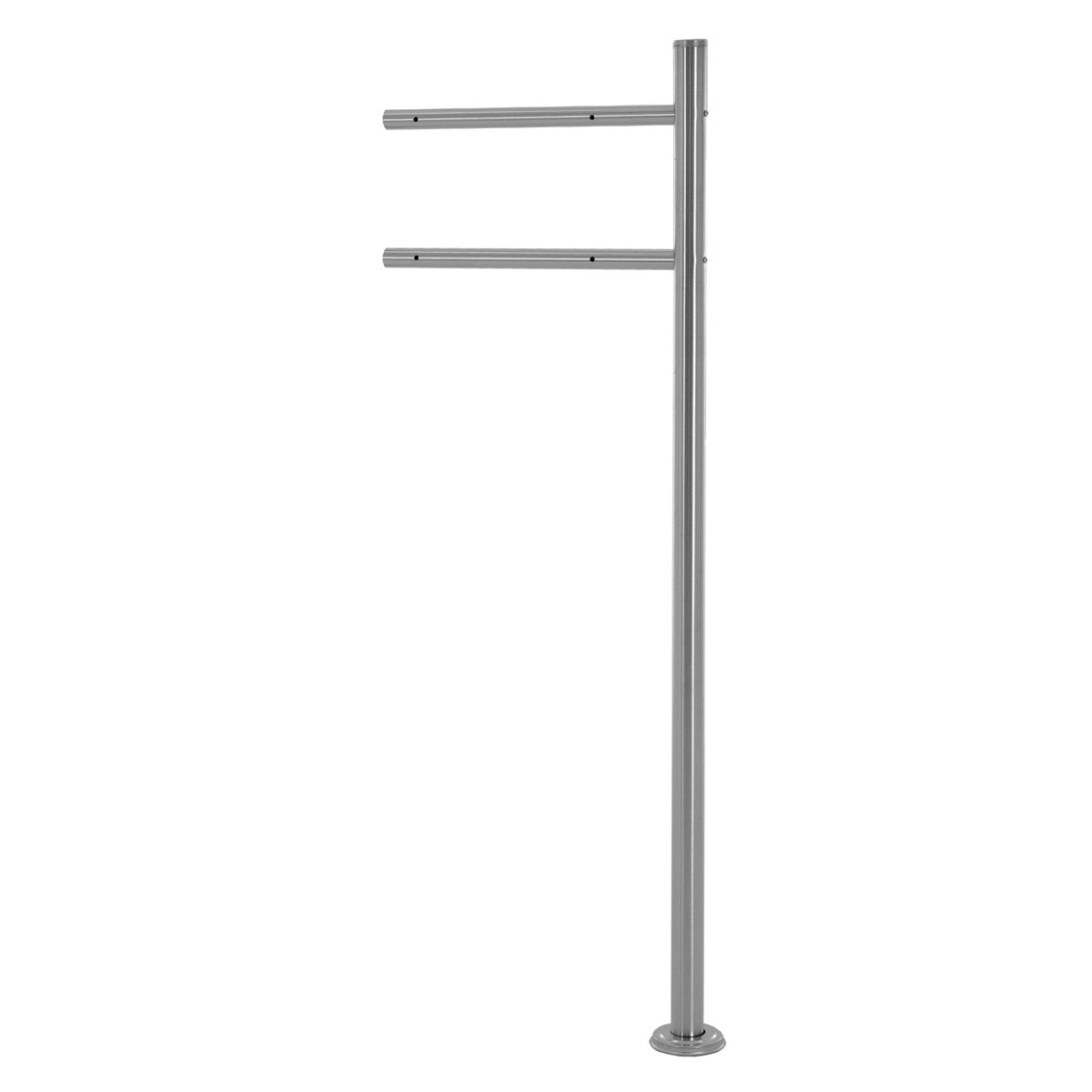 Steel post with two horizontal brackets.