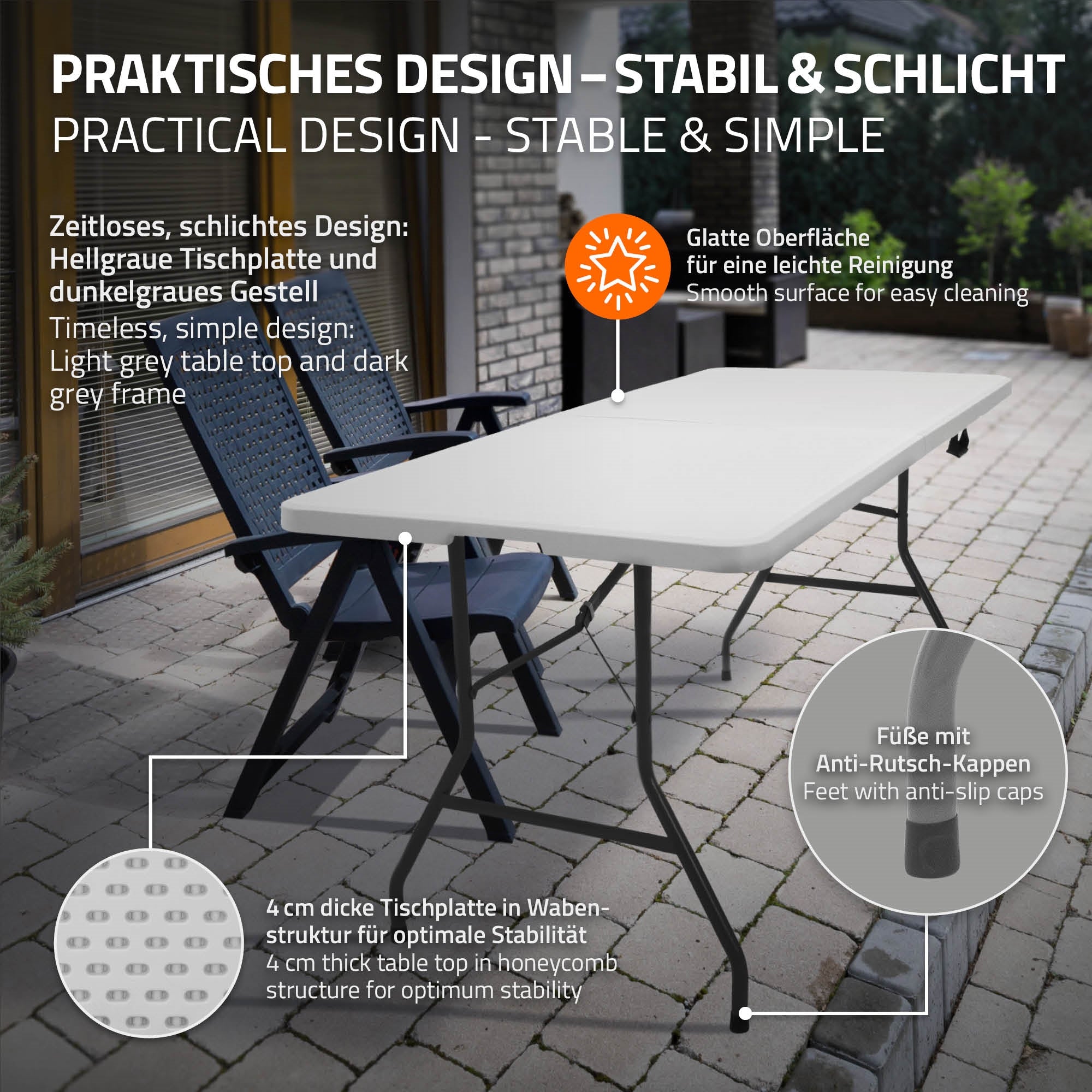 Table with a smooth surface and stable legs, on a light background.