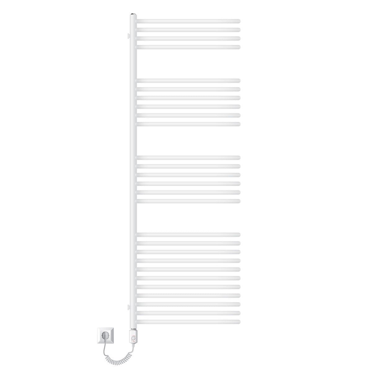 White electric radiator on a wall.