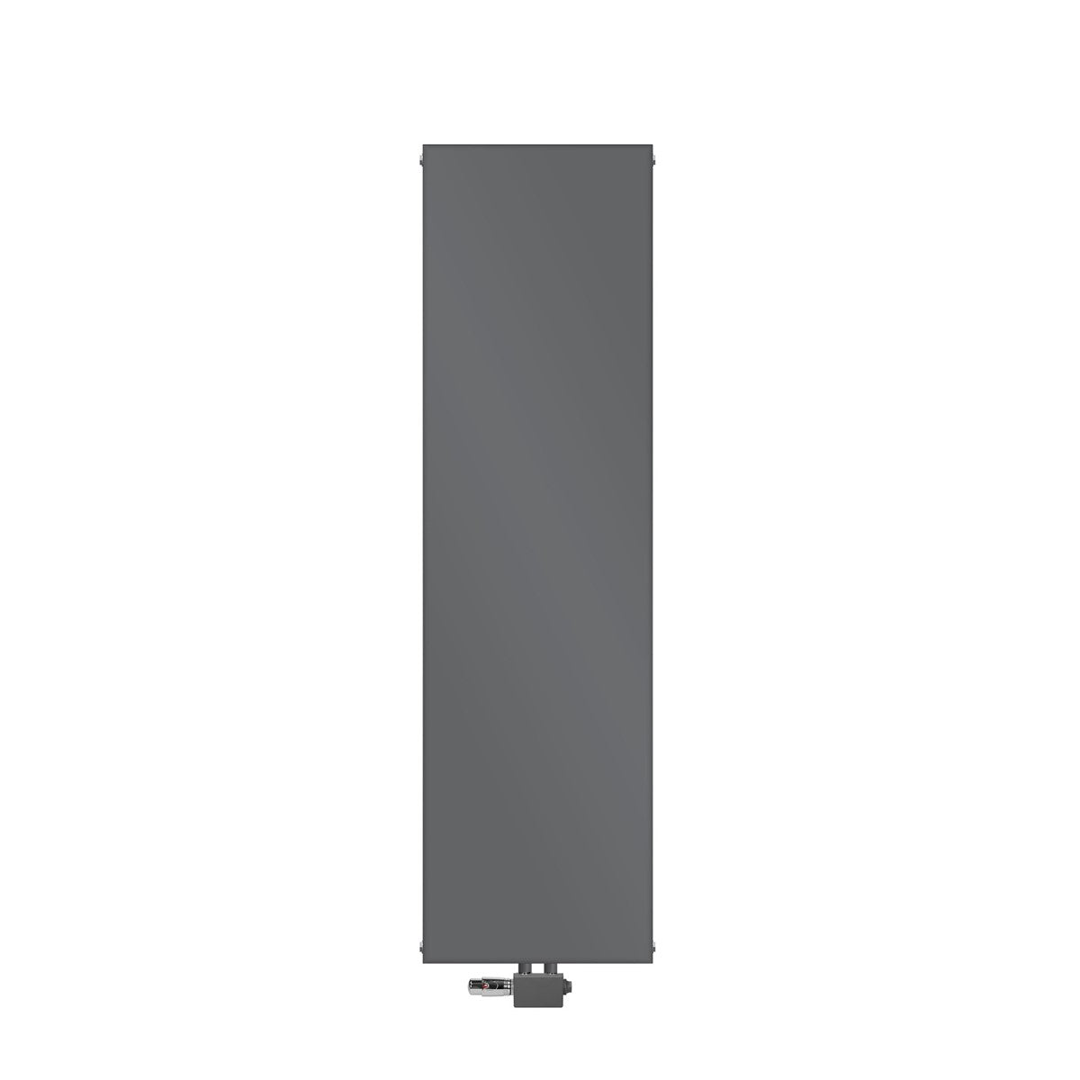 Anthracite-colored radiator without shelves.