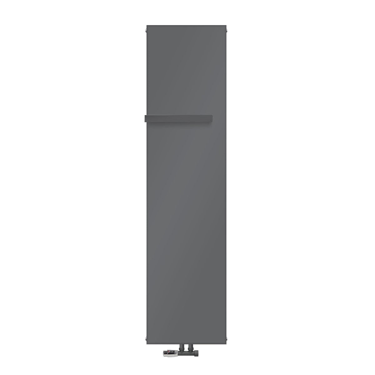 Plaque chauffante de couleur anthracite avec un support vertical.