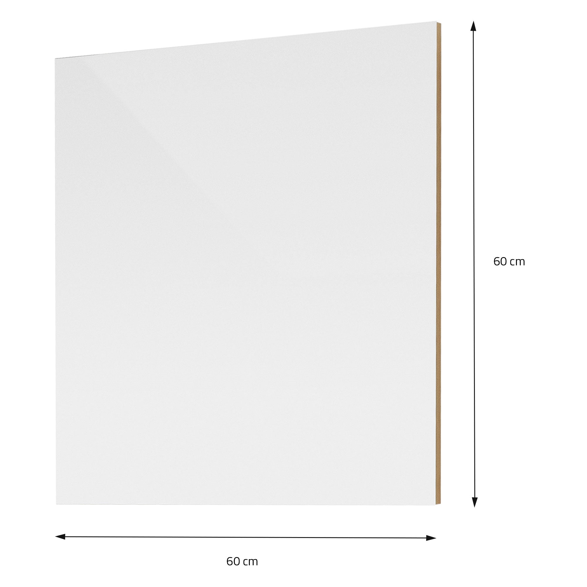 A white rectangle with dimensions 60 cm x 60 cm.