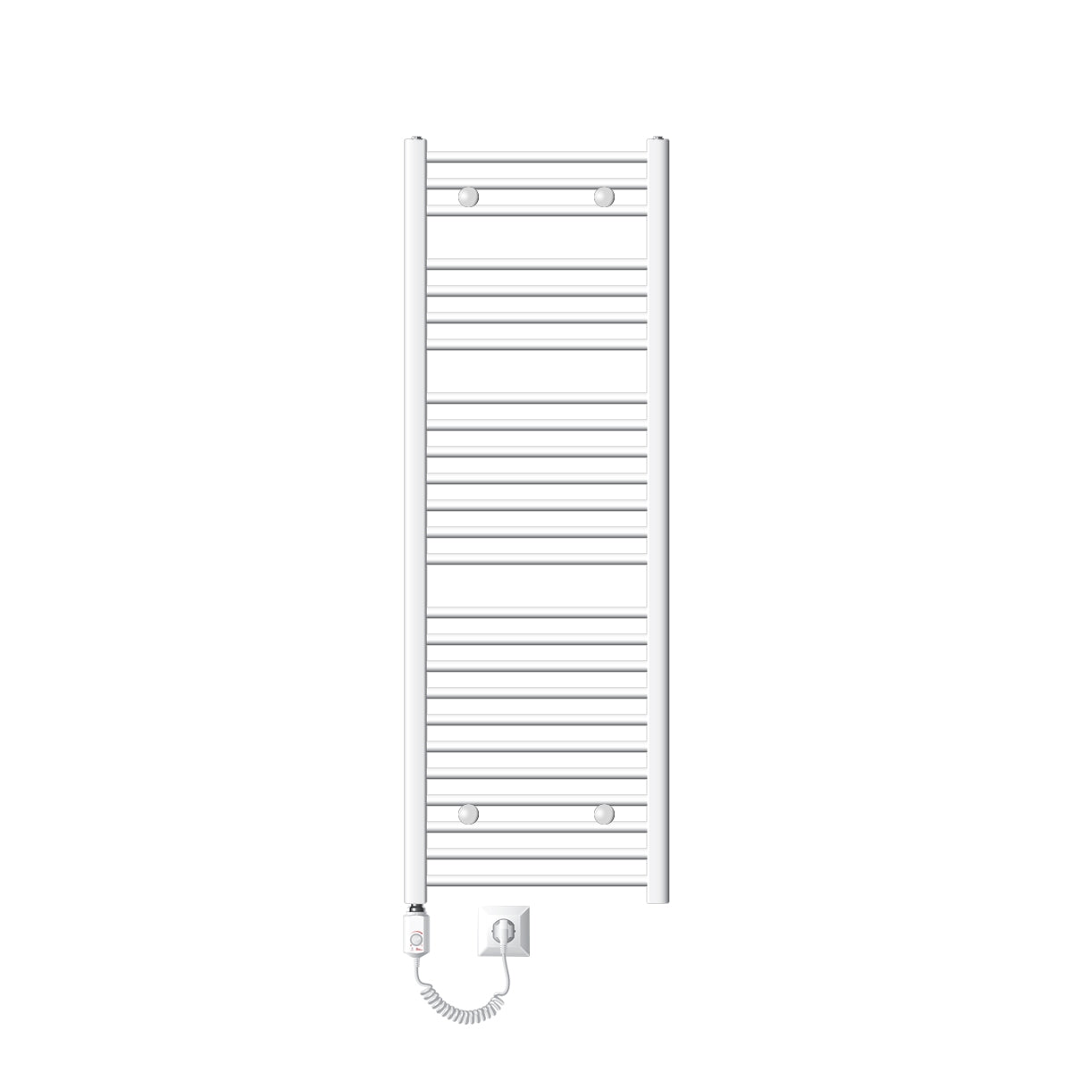 Elektrický sušák na ručníky s několika horizontálními tyčemi.