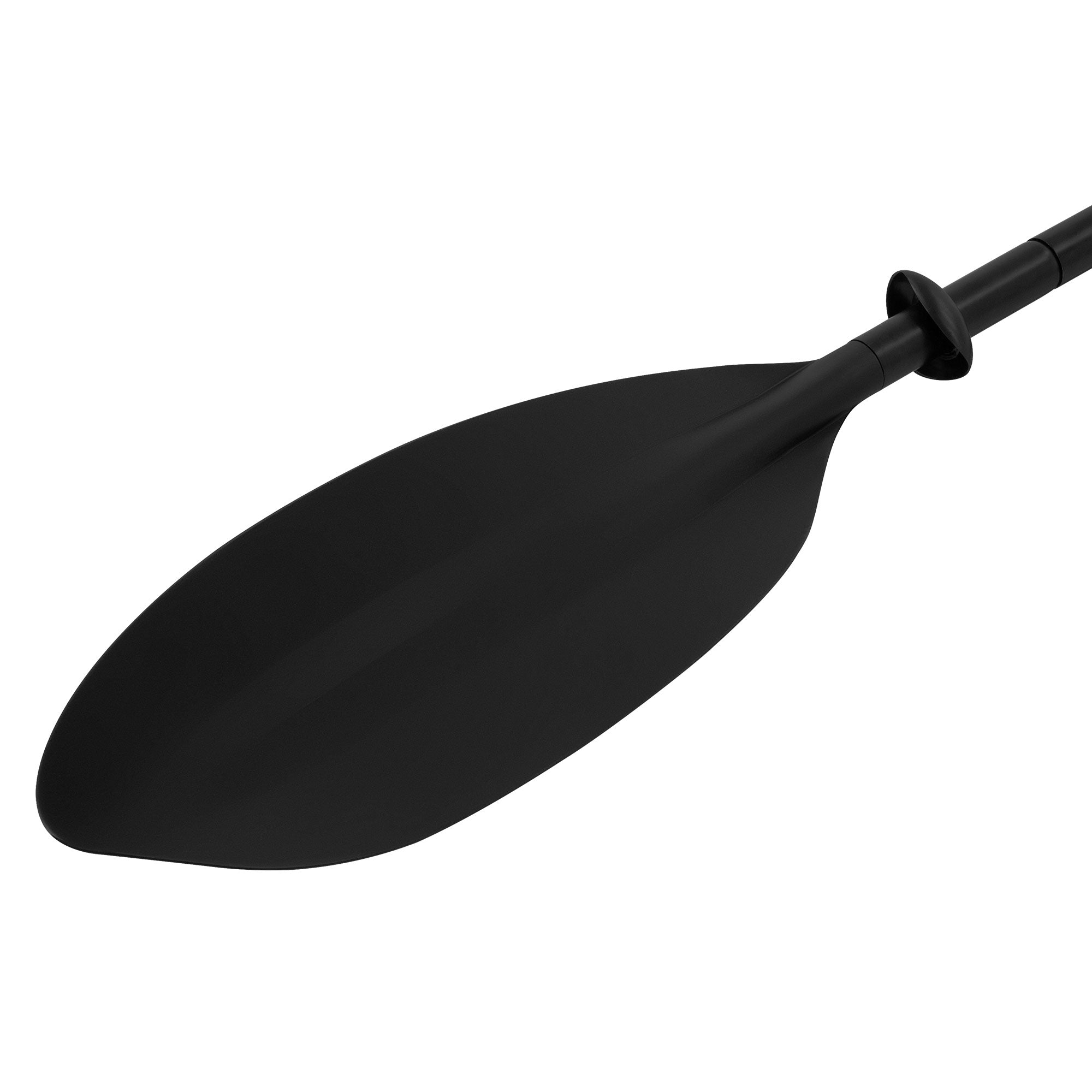 Nahaufnahme eines Paddelblattes in Schwarz.