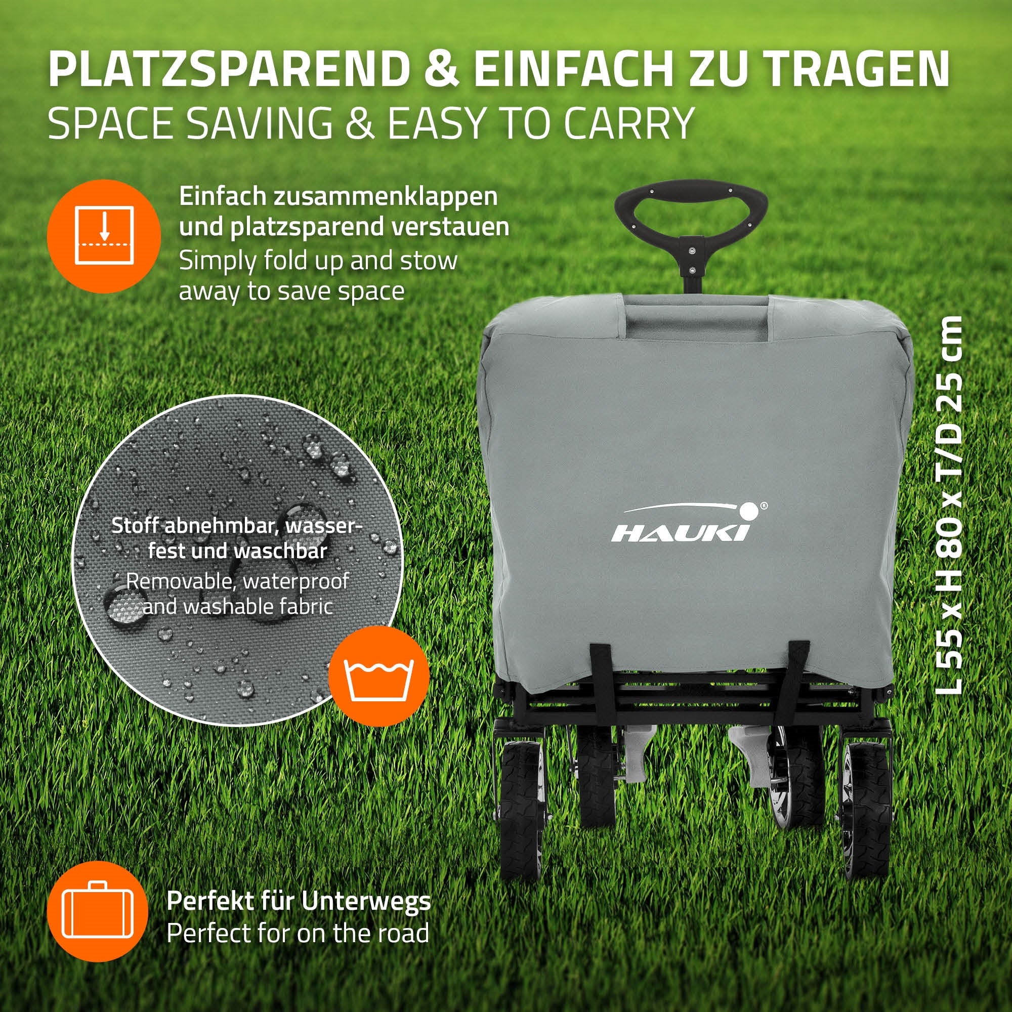Transportwagen, abnehmbarer Stoff, wasserfest und waschbar.