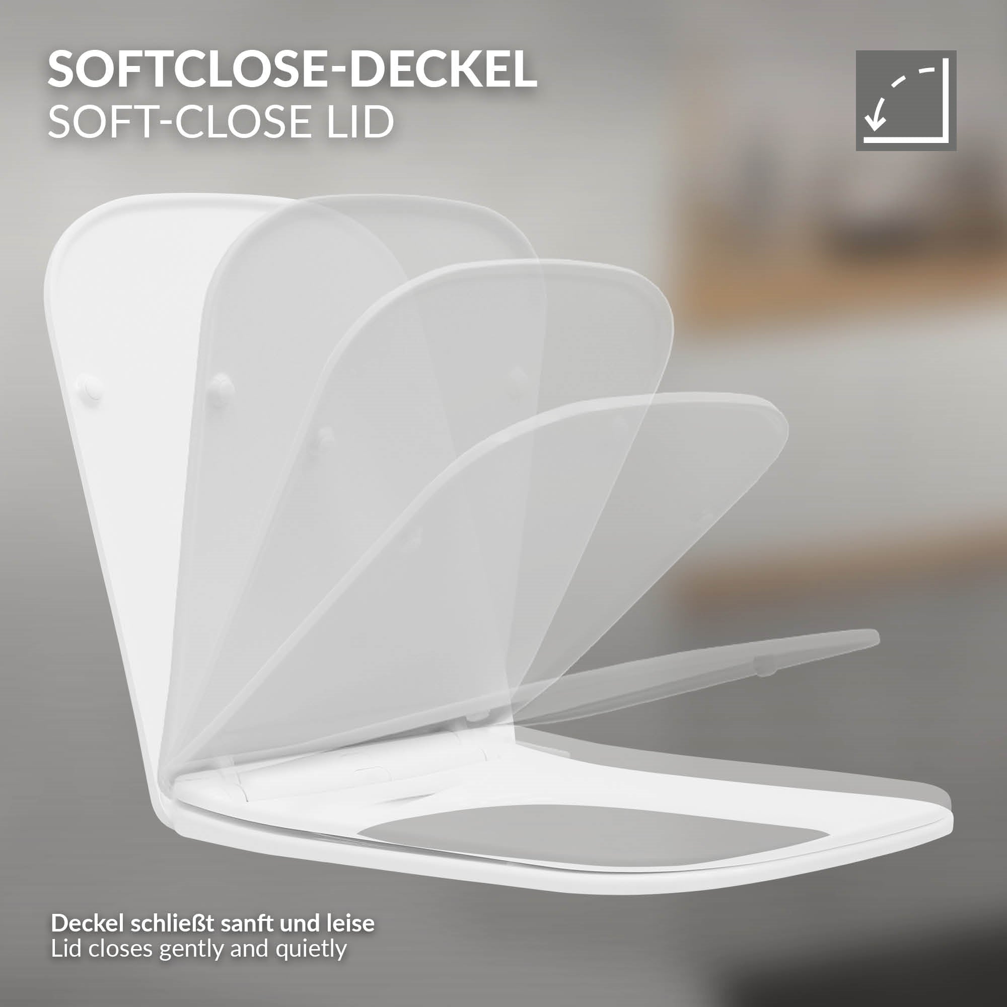 Soft-close lid that closes gently and quietly.
