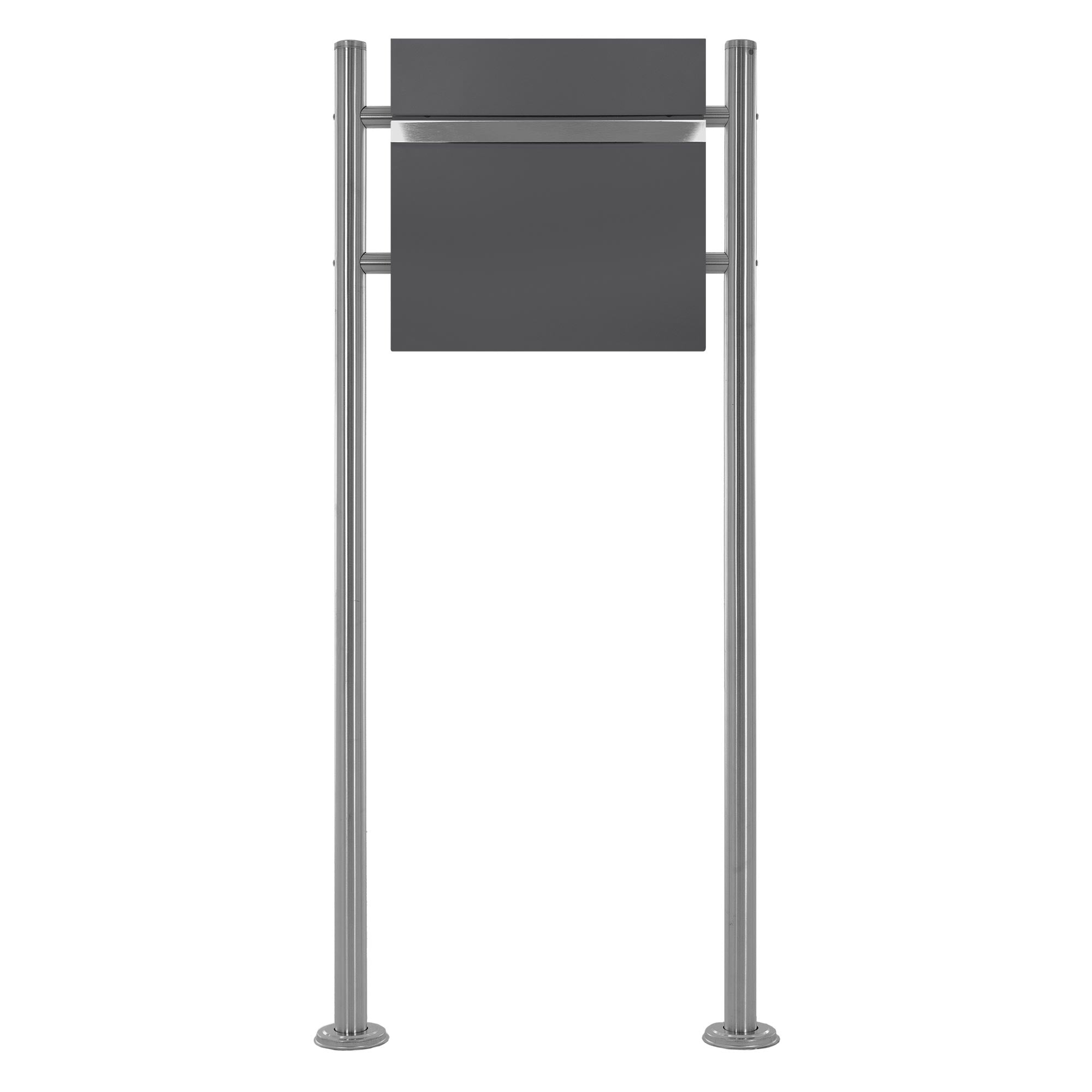 Gray information column with two horizontal panels.
