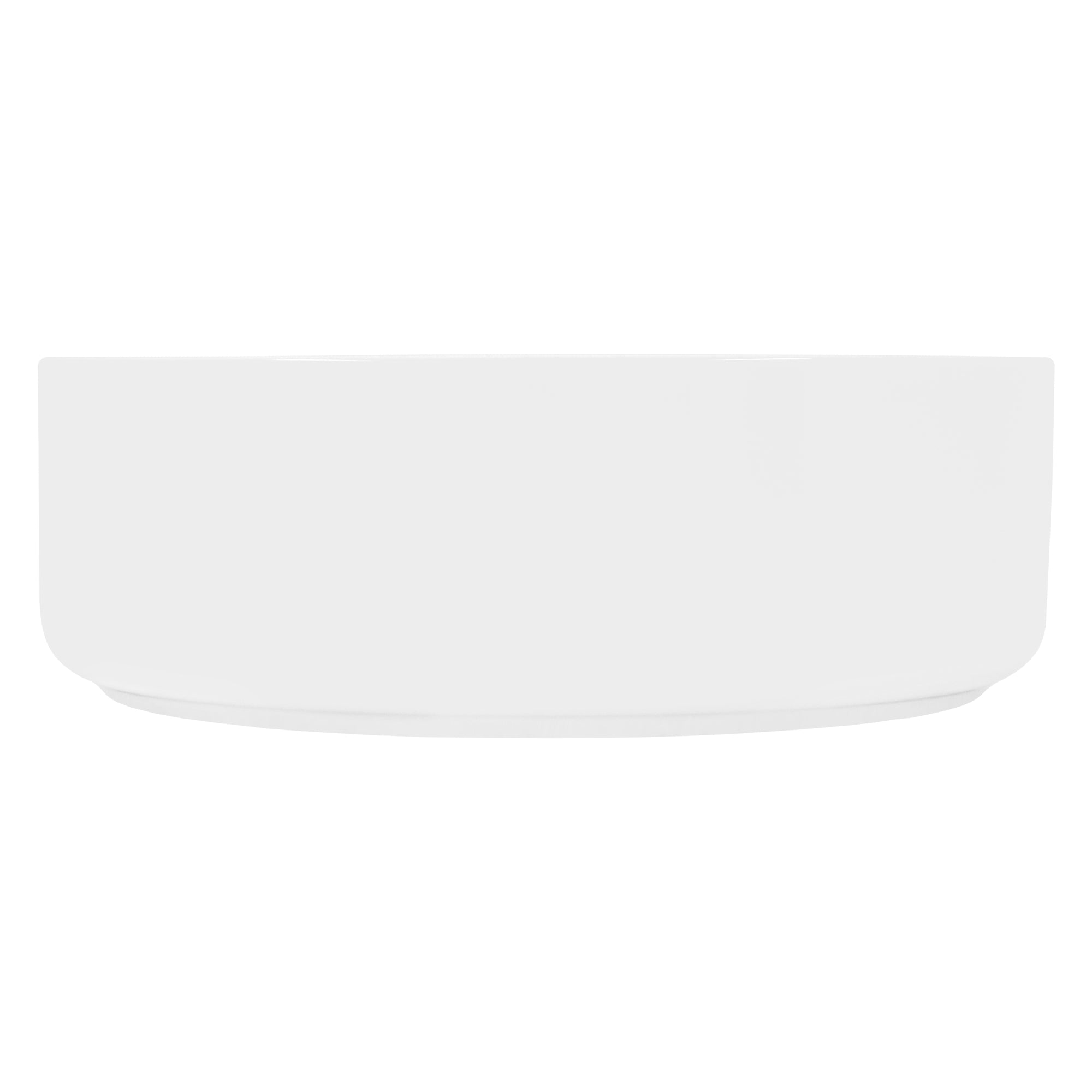 White, round sink with a smooth surface.