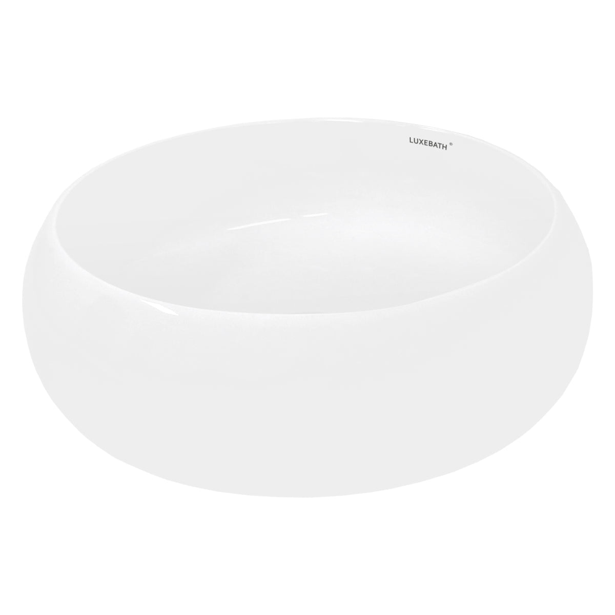 Witte, ovale kom van keramiek.