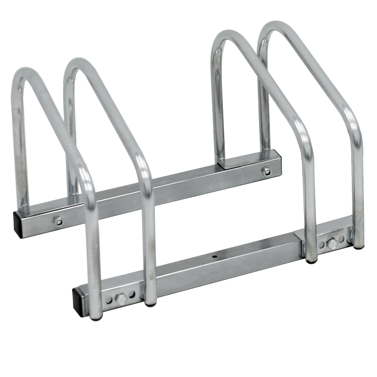 Een metalen frame met drie gebogen houders.