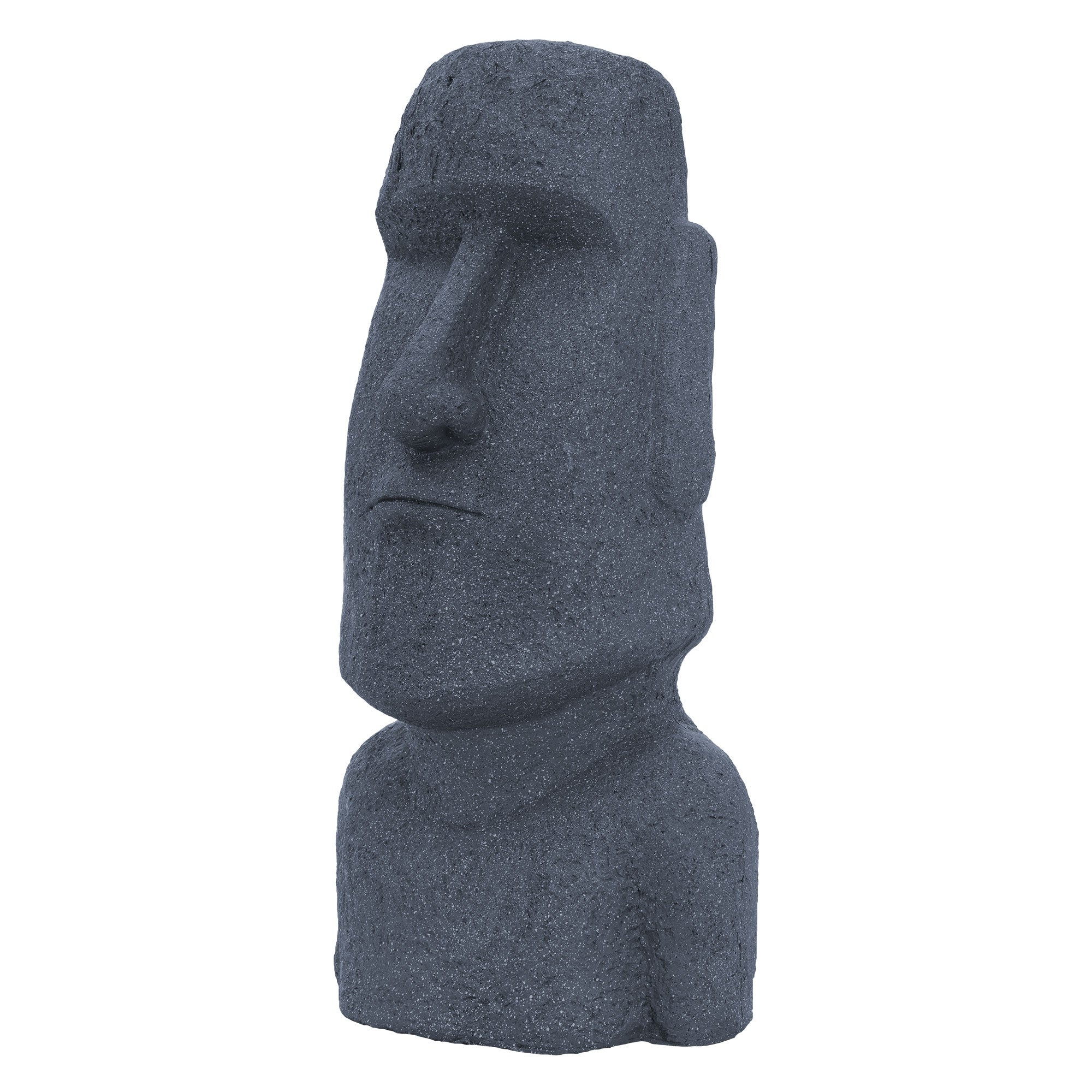 Statua Moai in poliresina, vista laterale.