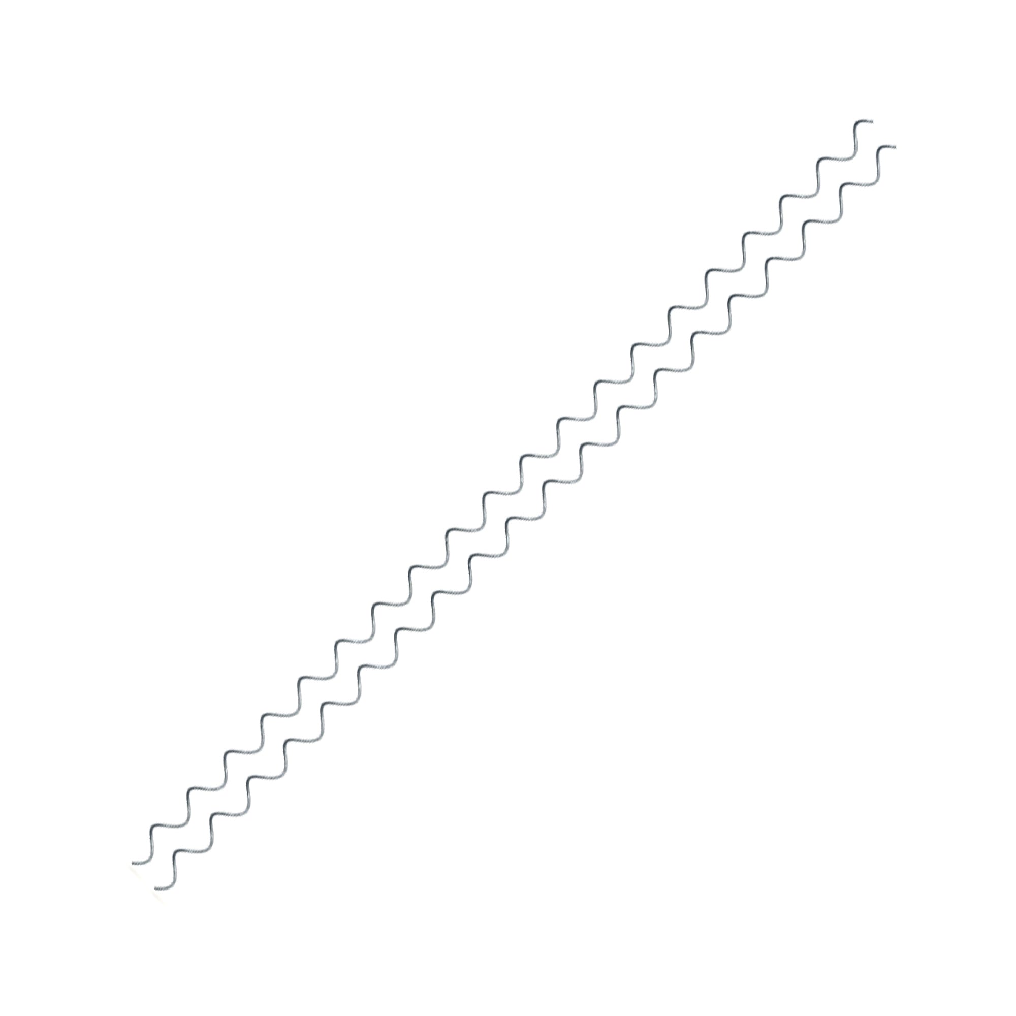 Metallisches, gewelltes Element in länglicher Form.