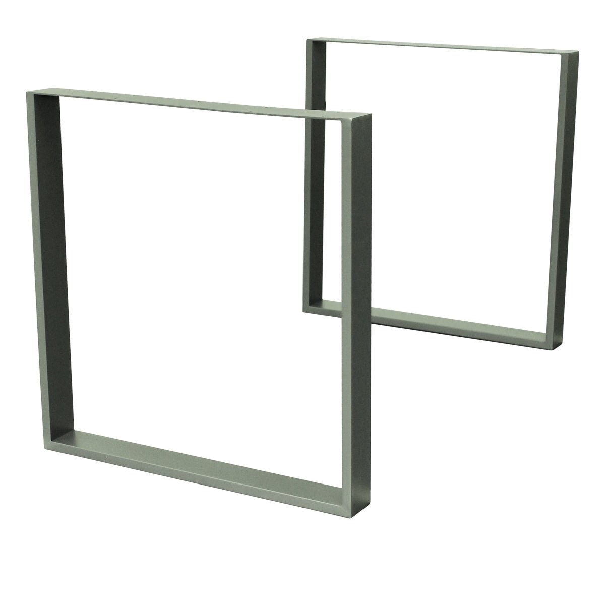 Zwei quadratische Metallrahmen in grau.