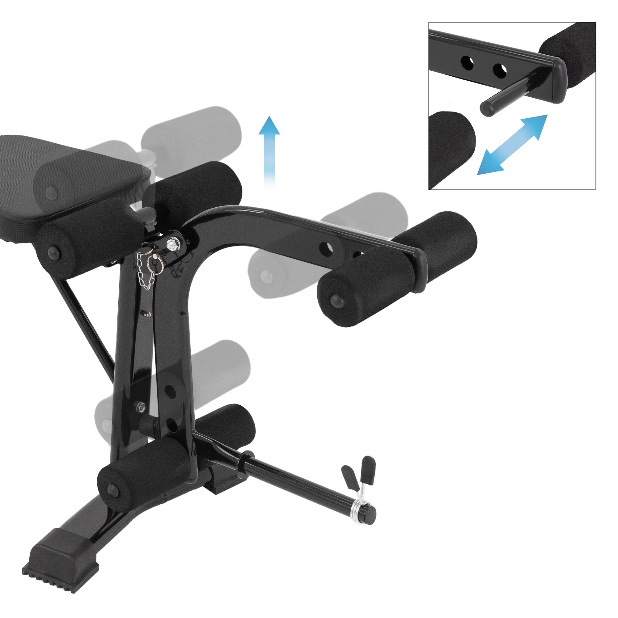 Detailaufnahme eines verstellbaren Fitnessgeräts.