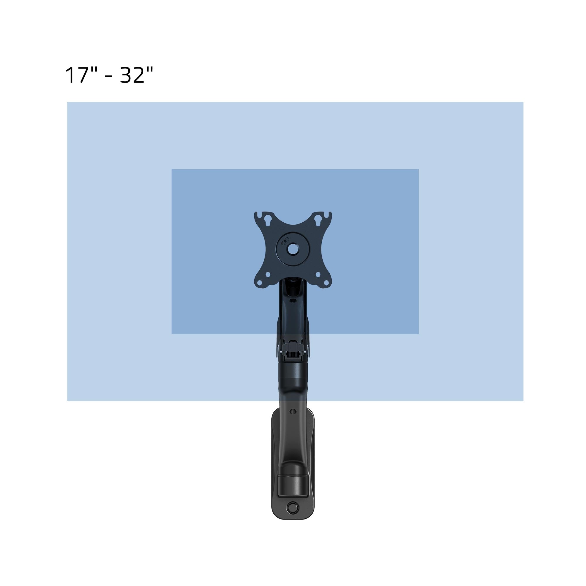 Monitorhalterung für 17" bis 32" große Bildschirme, mit flexibler Armhalterung.