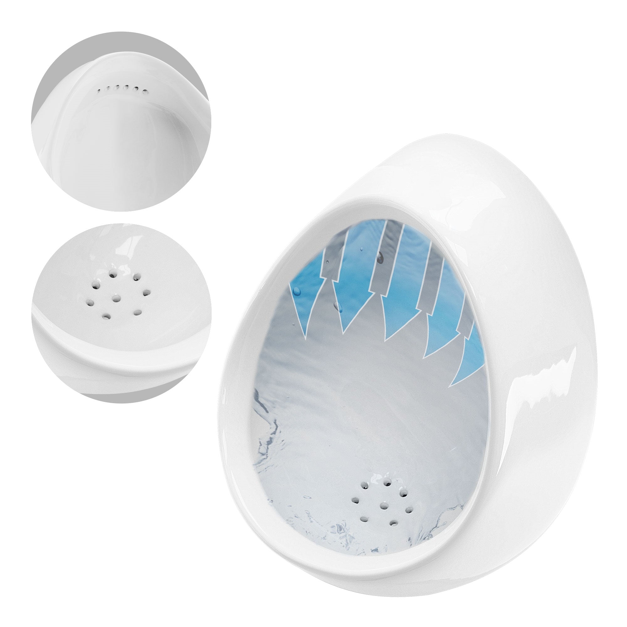 Witte watercontainer met water en meerdere uitlaatopeningen.