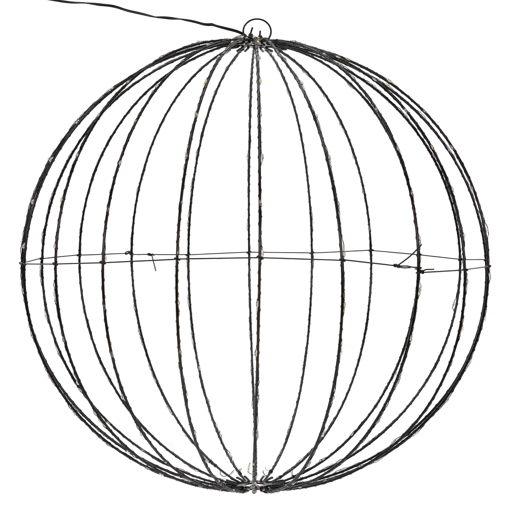Boule en fil de fer formée de fils fins, créant une forme ronde.