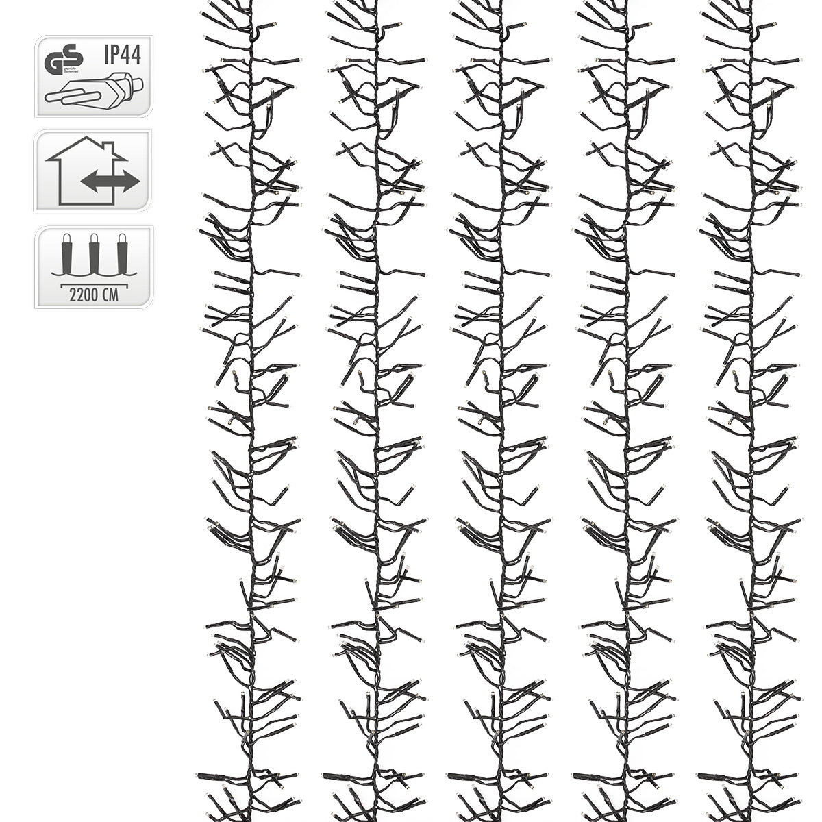 Graphic with a long string light, 2200 cm, IP44.