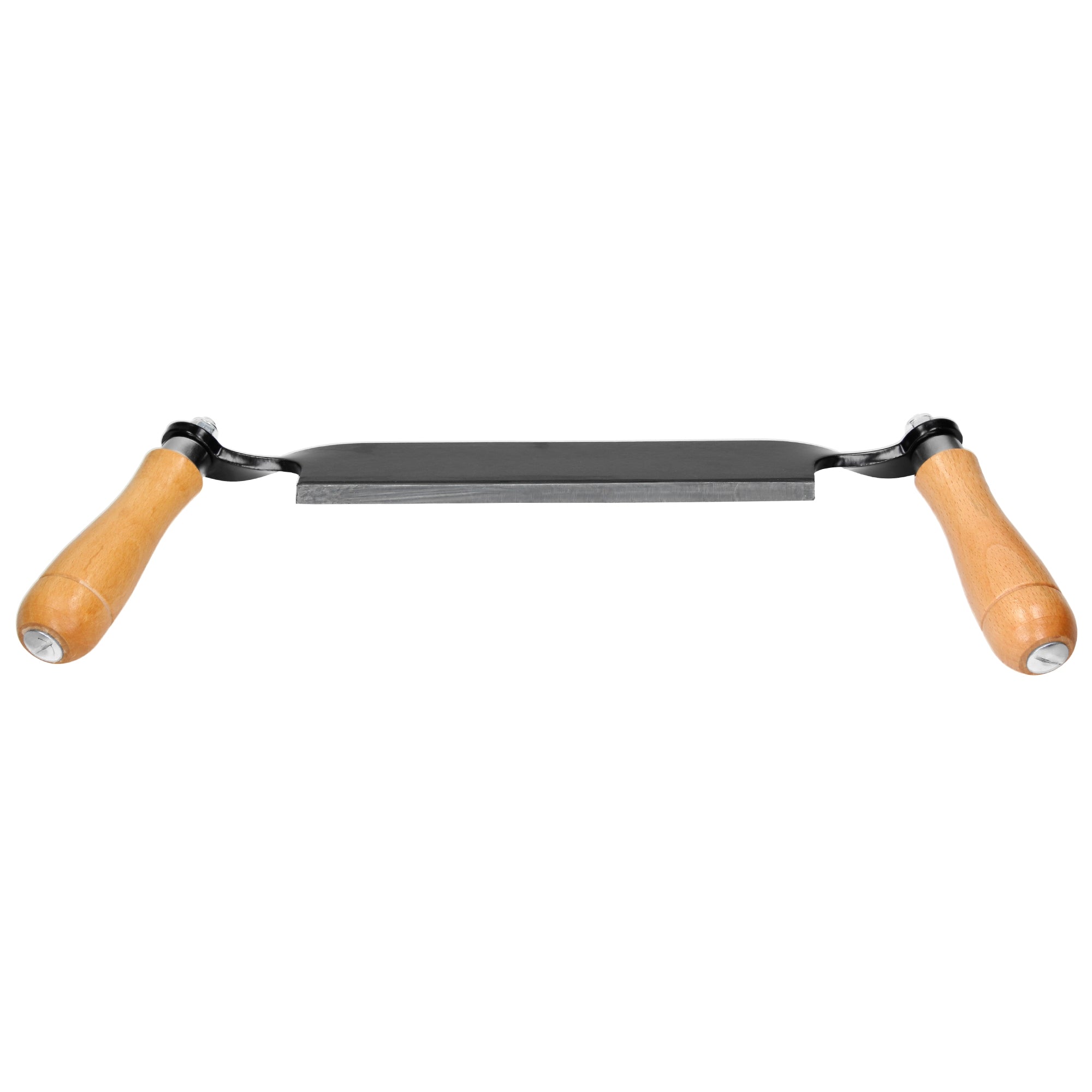Ein Küchenwerkzeug mit zwei Holzgriffen und einer flachen Metallfläche.