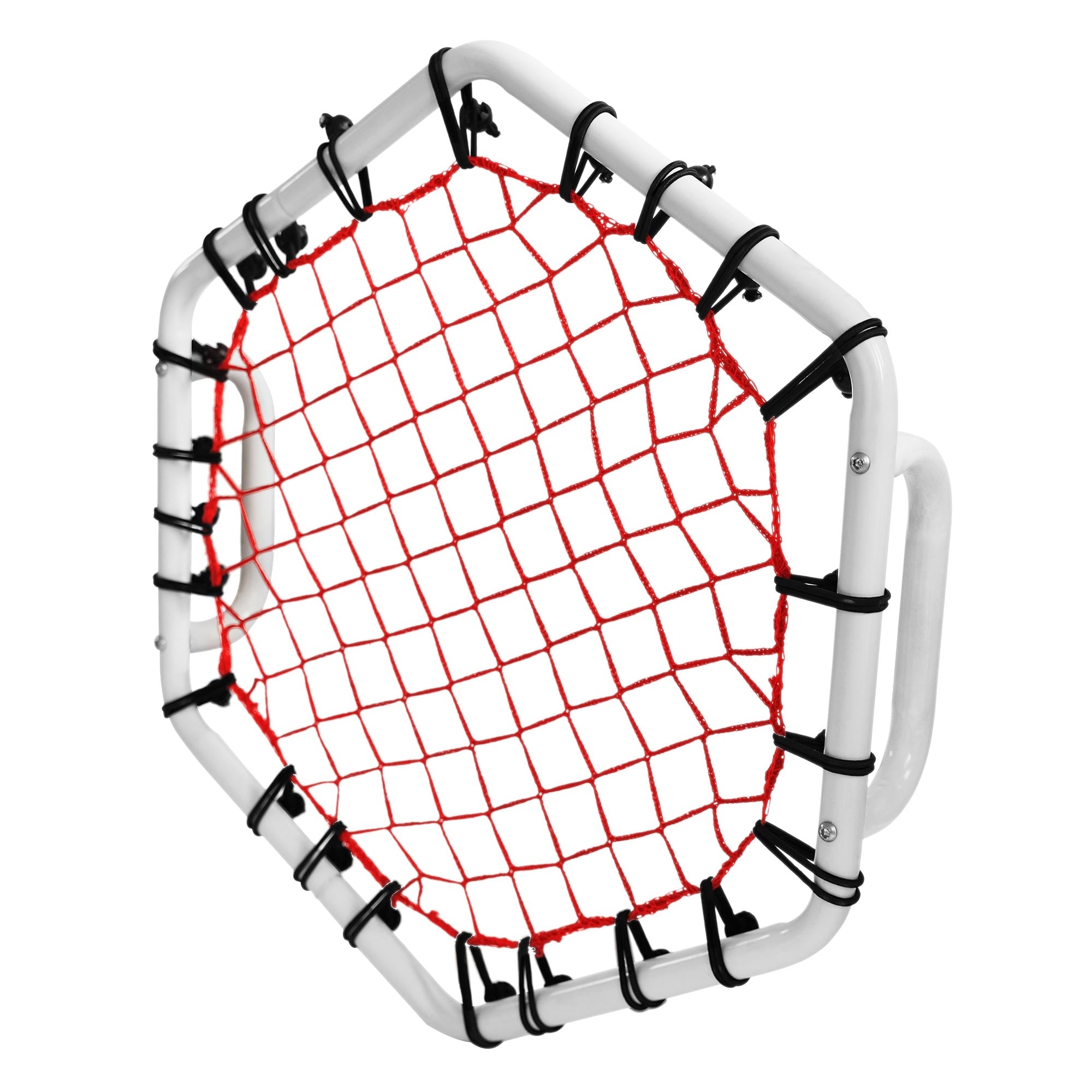 But hexagonal avec filet rouge et cadre blanc.