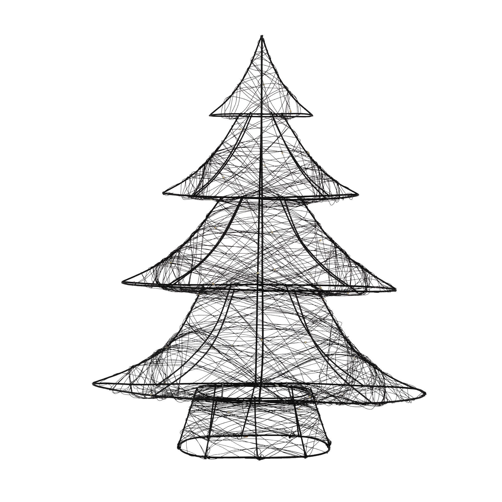 Ein skizzenhafter Weihnachtsbaum in Schwarz-Weiß.