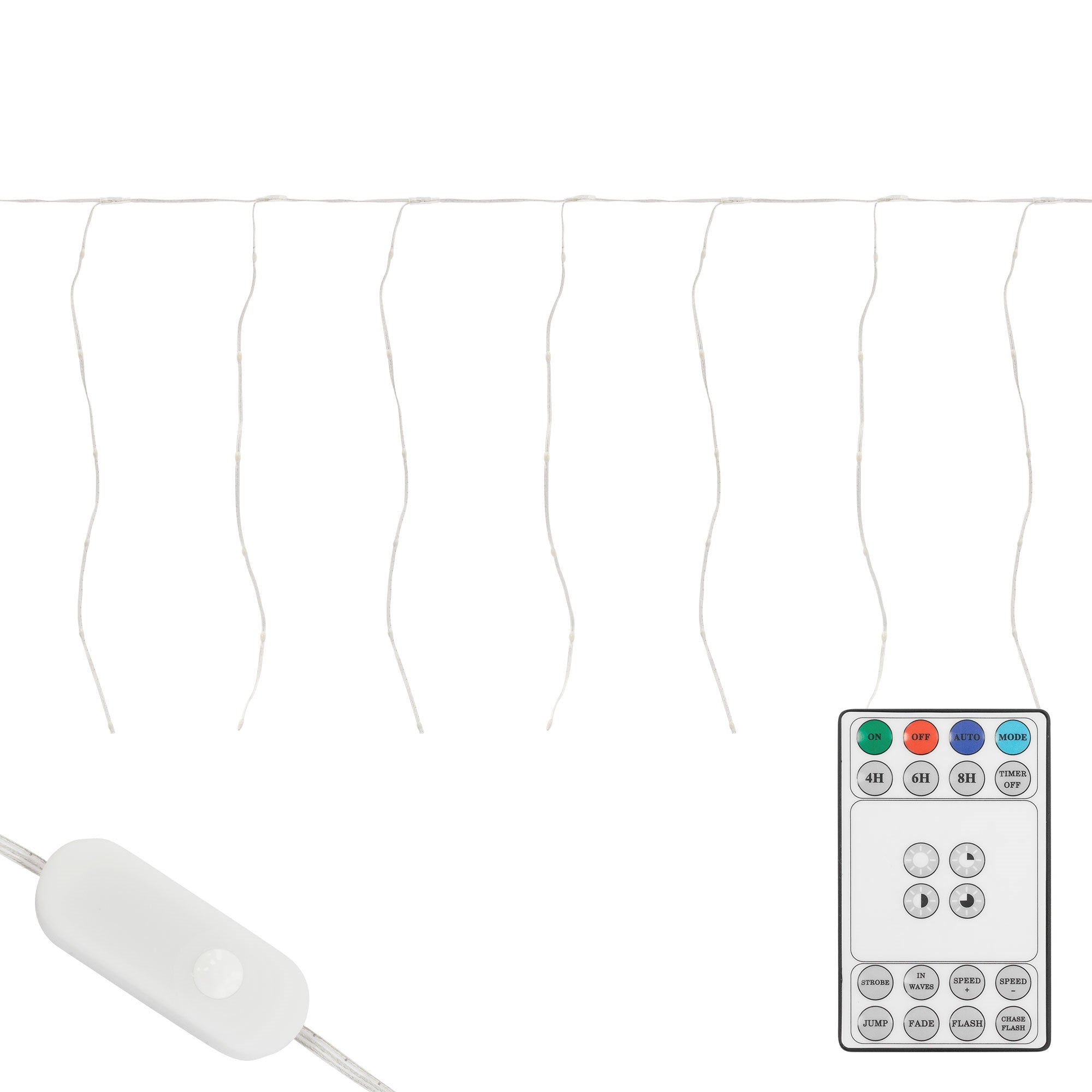 Lichterkette mit LED und Fernbedienung, verschiedene Lichtfunktionen.