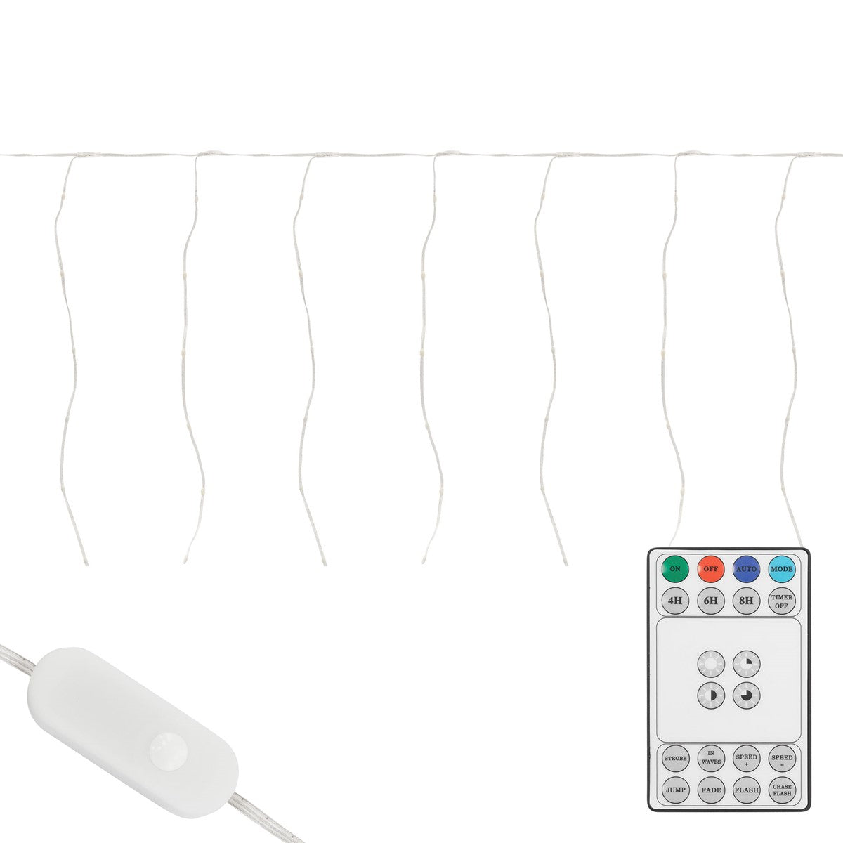 Lichterkette mit LED und Fernbedienung, verschiedene Lichtfunktionen.