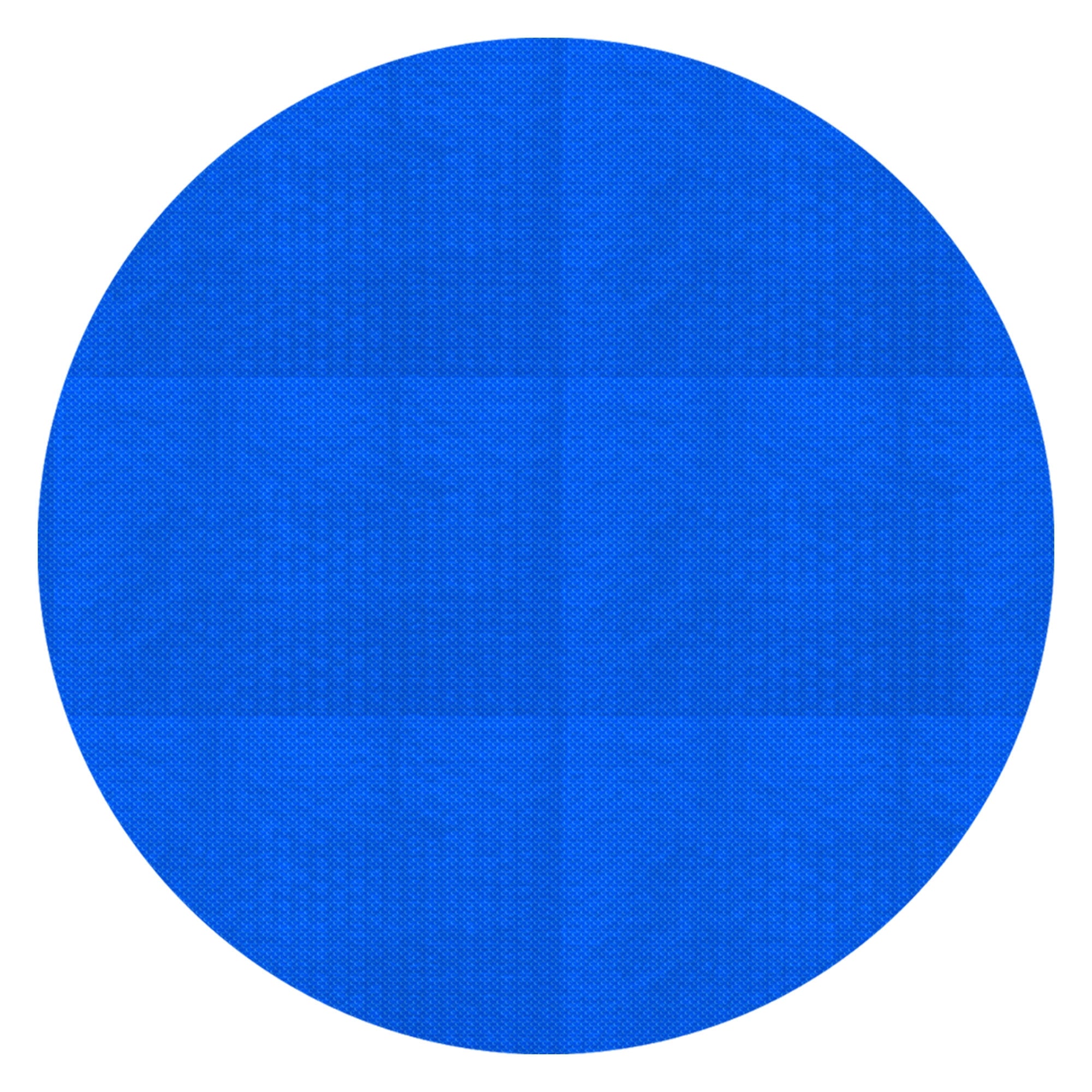 Blauer, runder Gegenstand mit quadratischem Muster.