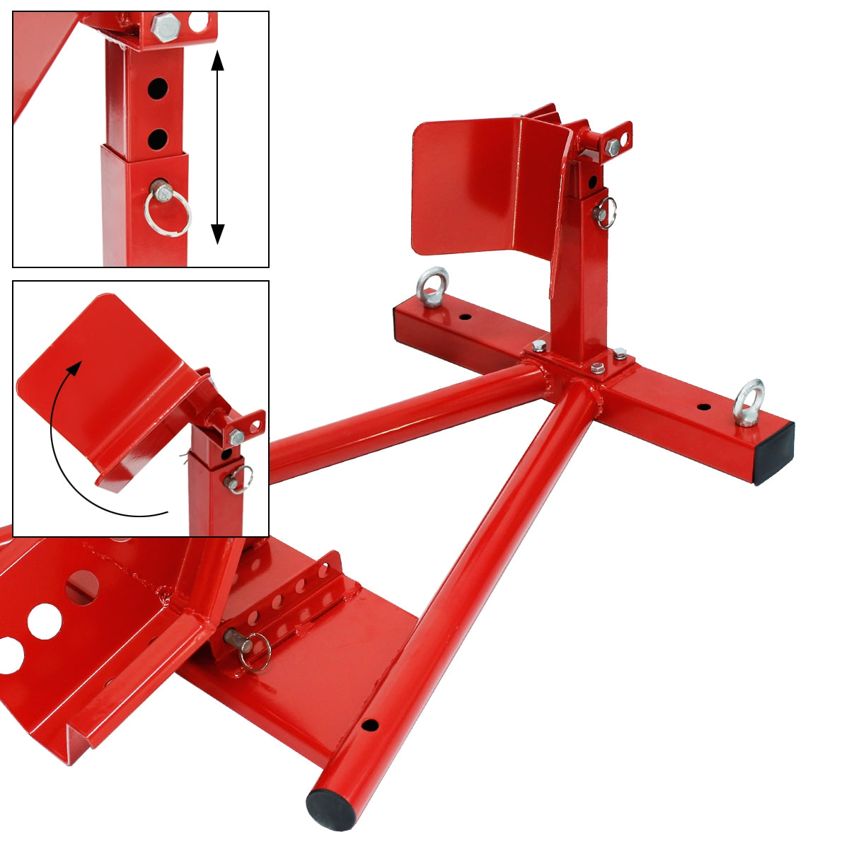 Roter Halter mit beweglichem Teil und Sicherungsring.