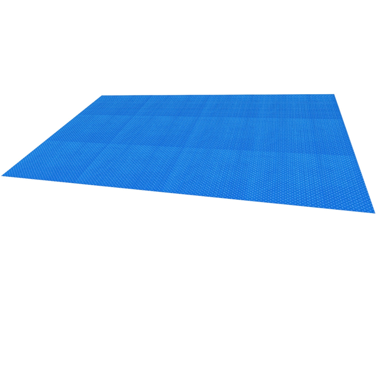 Blauwe, gestructureerde mat op een witte achtergrond.