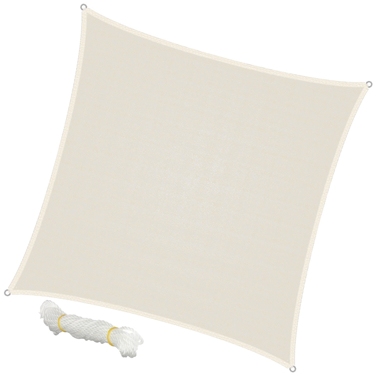 Toldo en forma cuadrada con una cuerda para colgar.