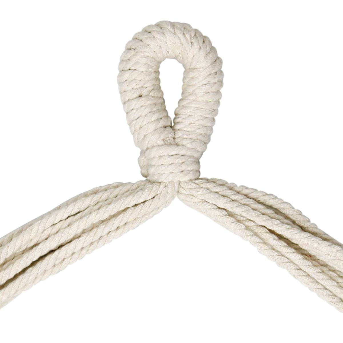 Gros plan d'un nœud blanc en corde épaisse.