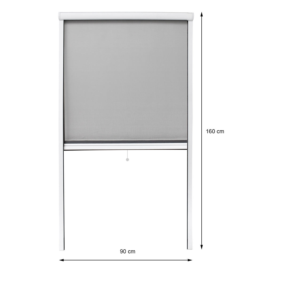 Roller system with gray fabric and measurements.