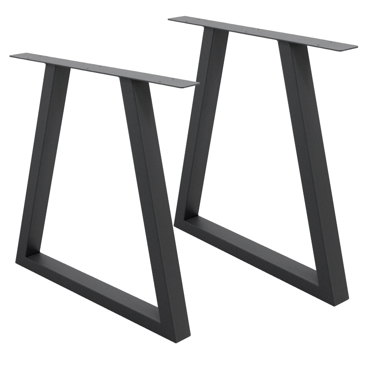 Zwei schwarze Metallgestelle in V-Form.