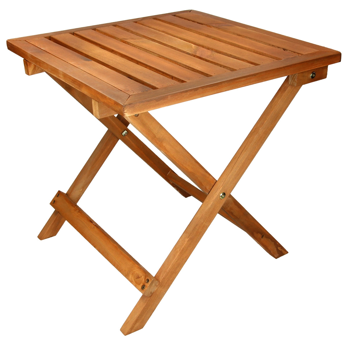 Table en bois pliable avec un design à lattes.