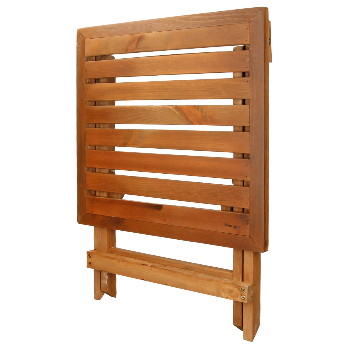 Étagère en bois avec des barres horizontales, de couleur bois naturel.