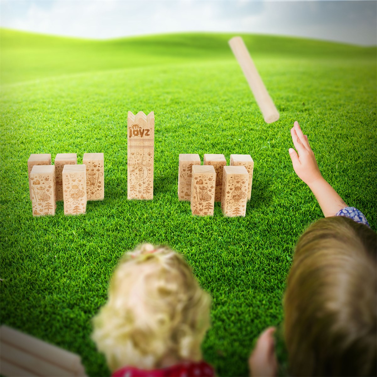 XXL Wikinger Spiel mit 21 Spielelementen Natur aus Holz Wikinger Wurfs