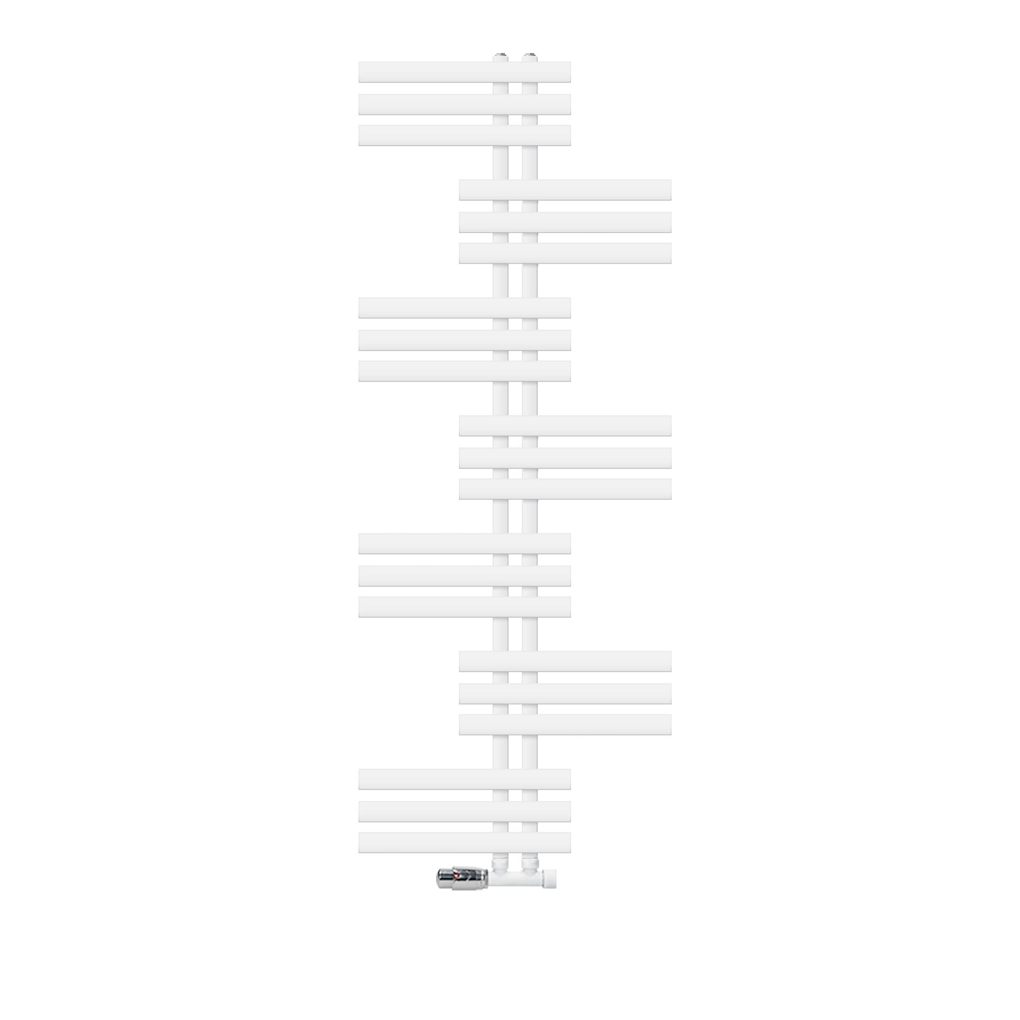 White radiator with horizontal slats on a transparent background.