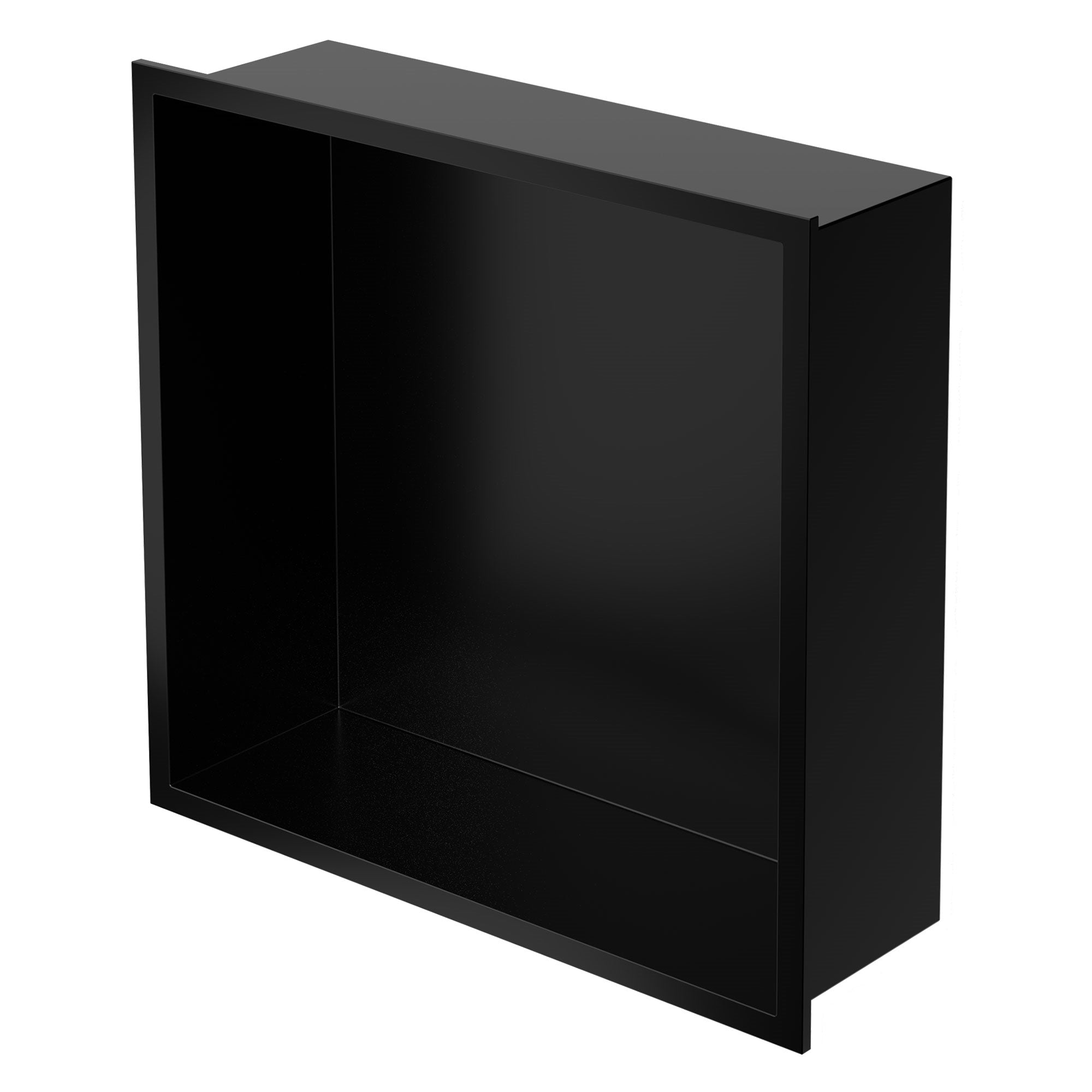 Schwarze Wandnische, leer, mit rechteckiger Form.