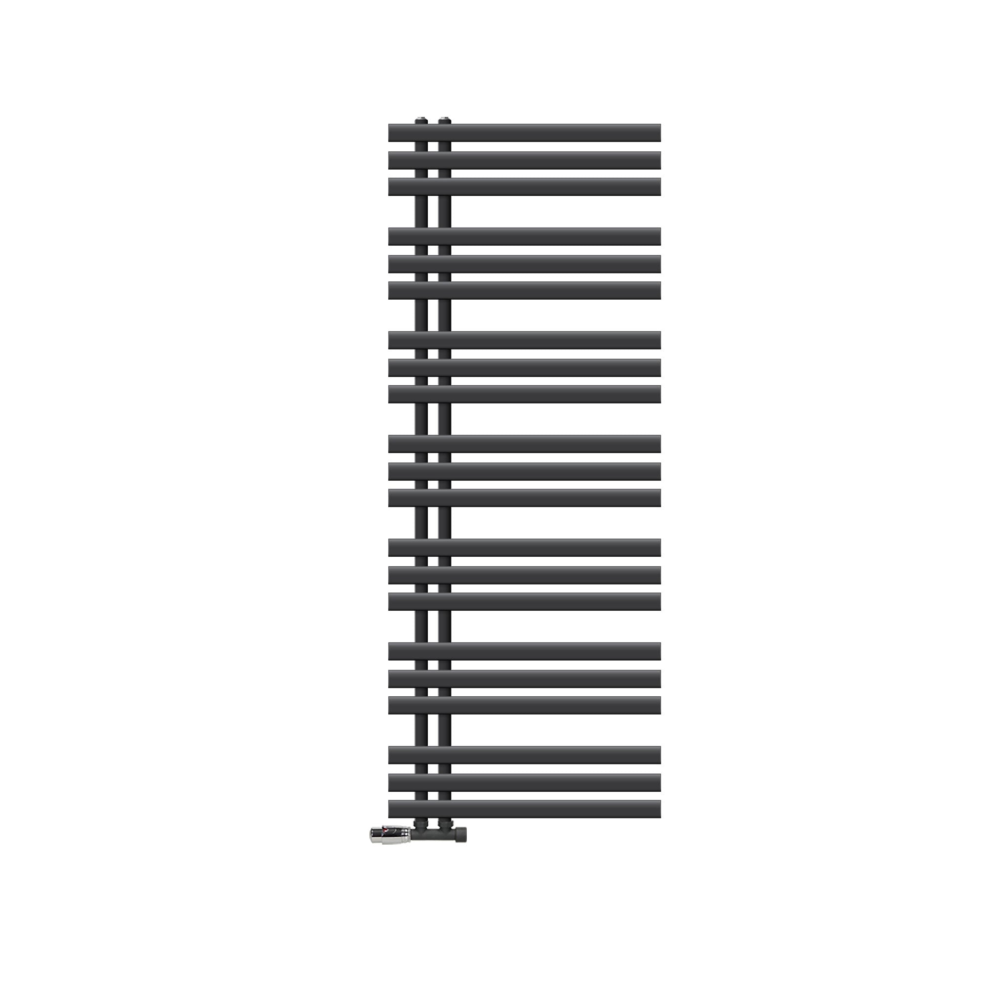 A dark gray radiator without background.