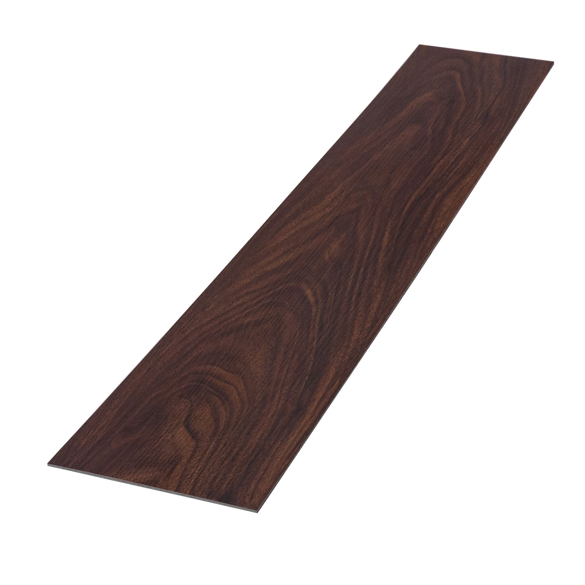 Dunkles Holzbrett auf einem weißen Hintergrund.