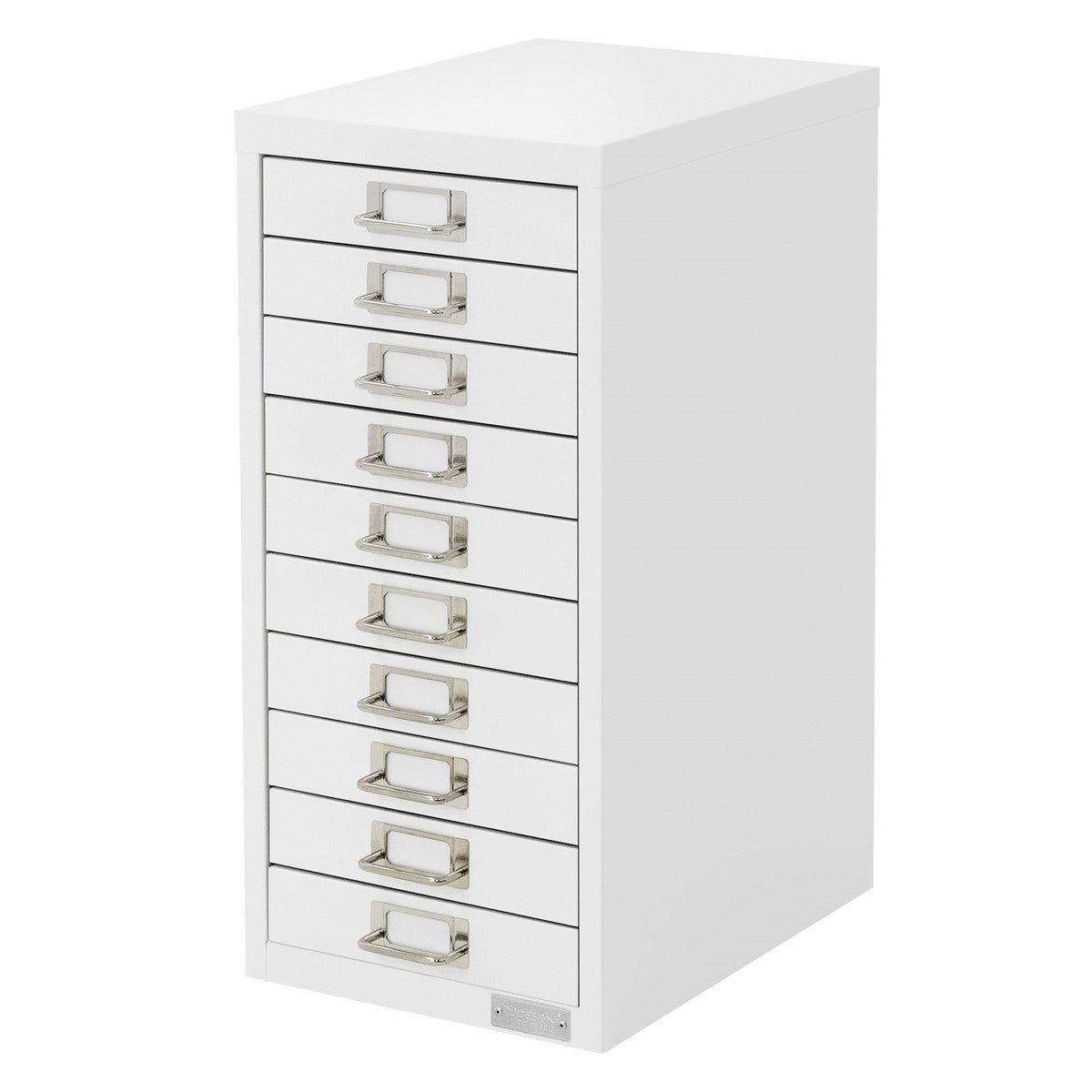 White drawer cabinet with ten drawers, modern.