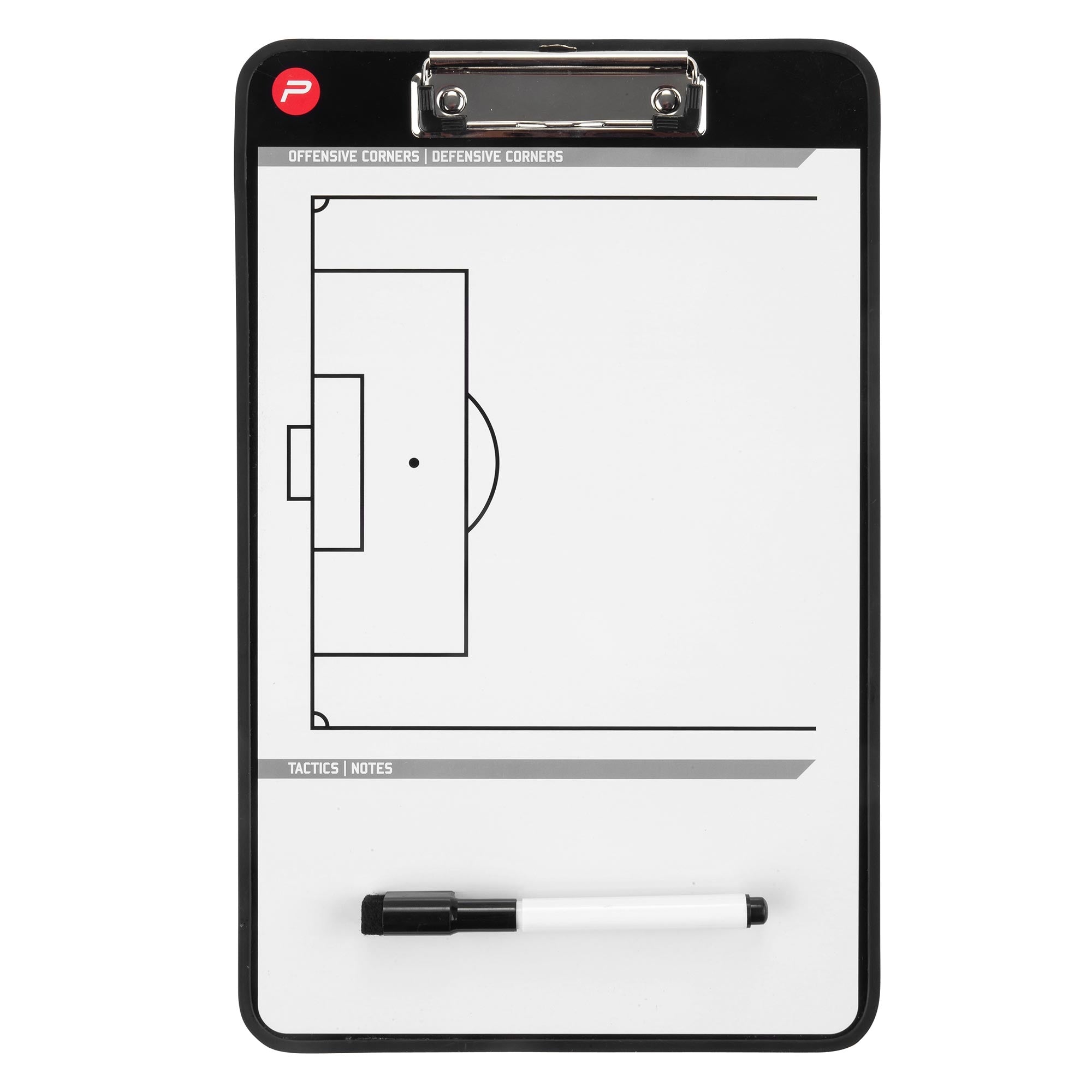 Taktiktafel für Fußball mit Notizbereich und Marker.