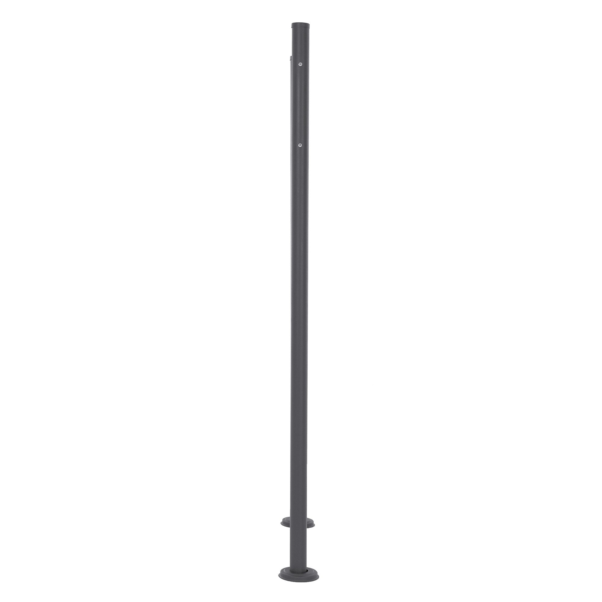 Slim mailbox stand made of metal, without additional elements.