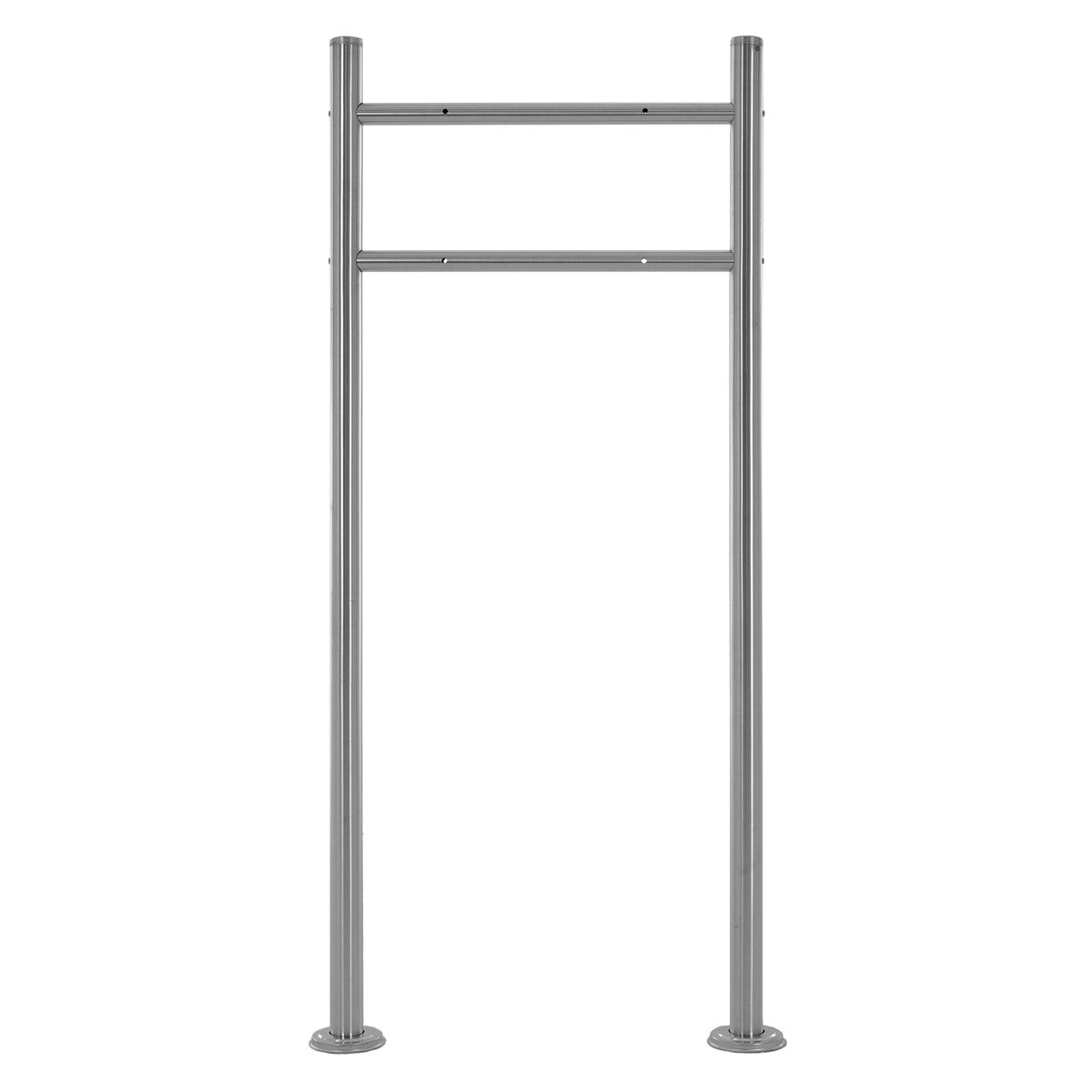 Suora metallinen postilaatikon jalusta ilman lisäosia.