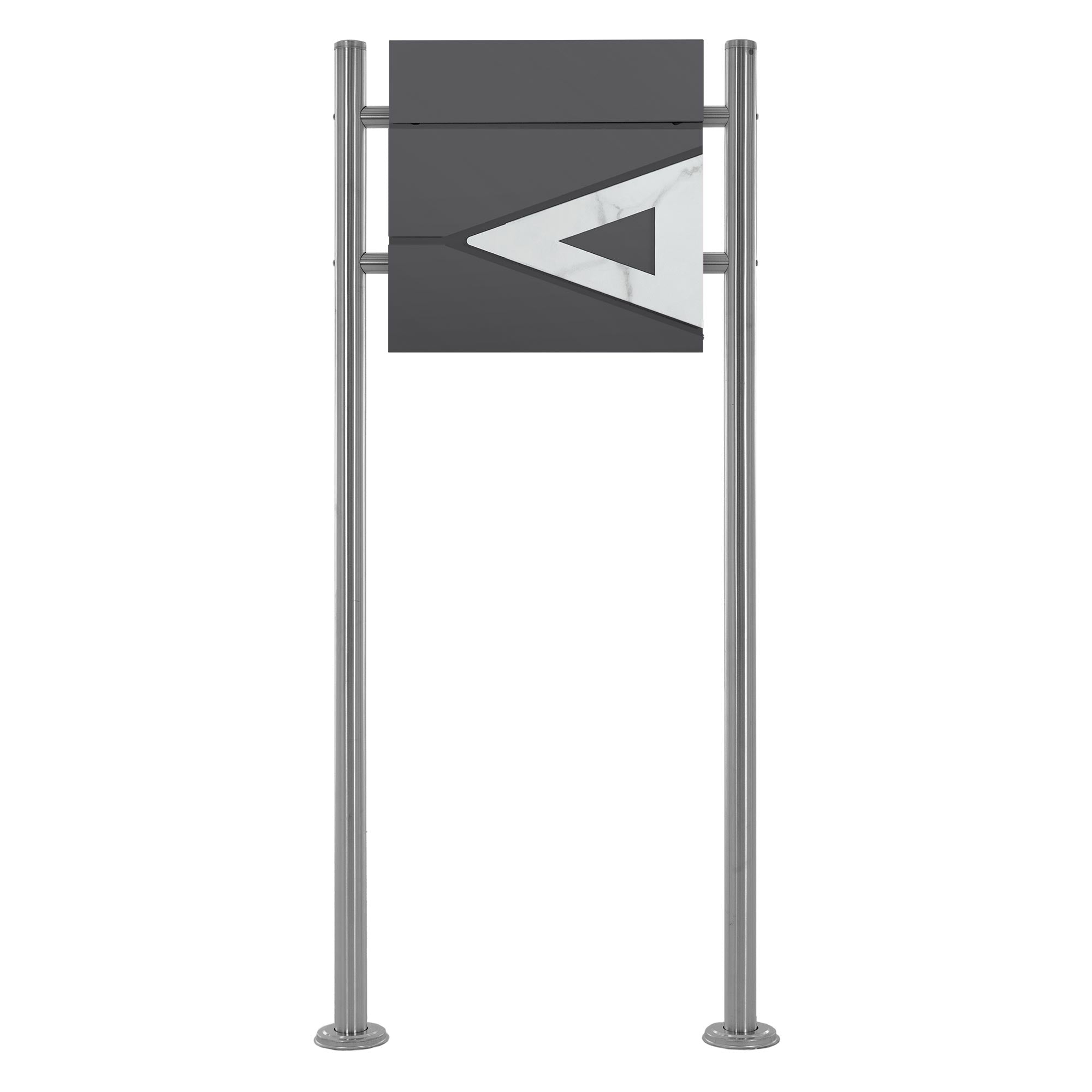 A gray sign with a white arrow pointing to the right.