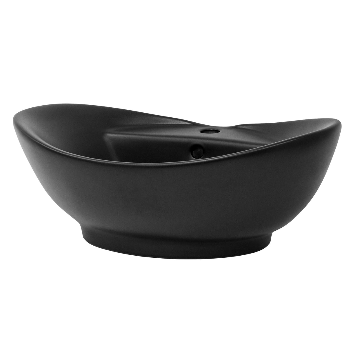 Eine schwarze Schale in einer eleganten Form.